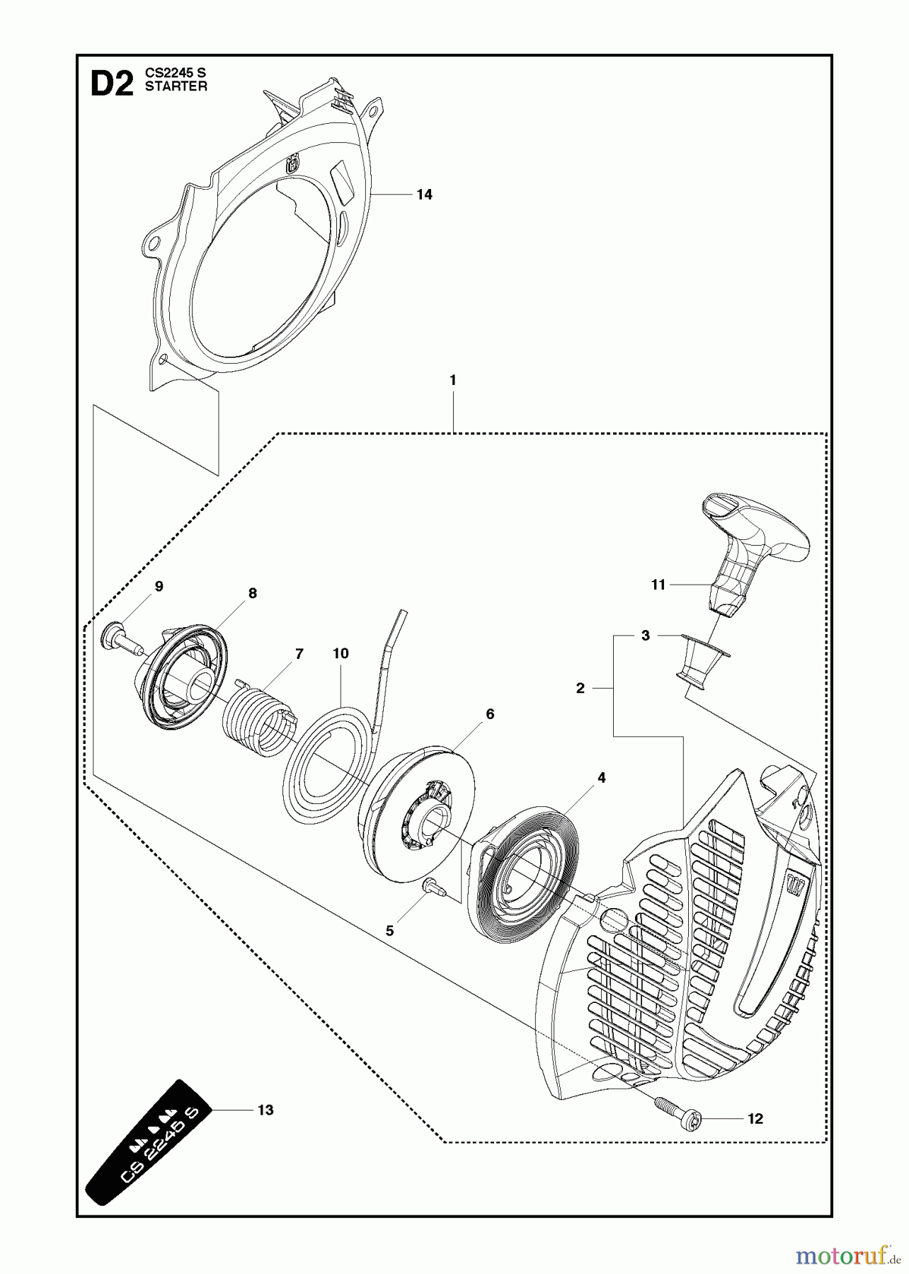 Jonsered Motorsägen CS2245 S - Jonsered Chainsaw (2011-07) STARTER