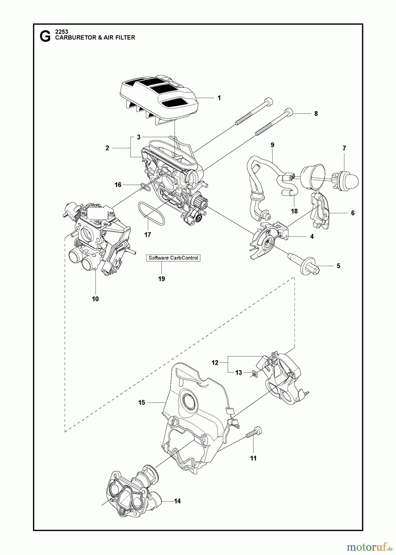Jonsered Motorsägen CS2253 - Jonsered Chainsaw (2012-07) CARBURETOR AIR FILTER