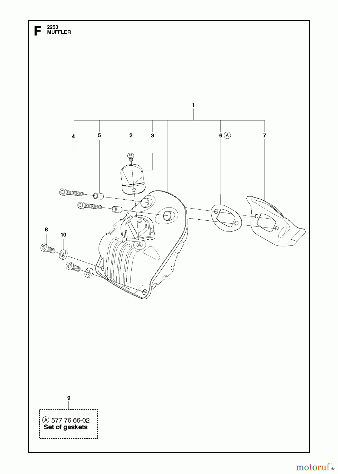 Jonsered Motorsägen CS2253 - Jonsered Chainsaw (2012-07) MUFFLER