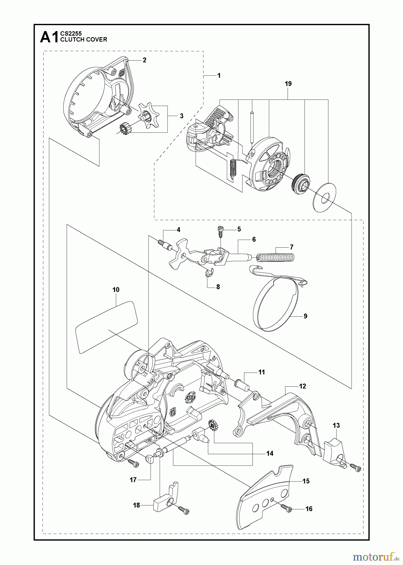  Jonsered Motorsägen CS2255 - Jonsered Chainsaw (2009-03) CLUTCH COVER #2