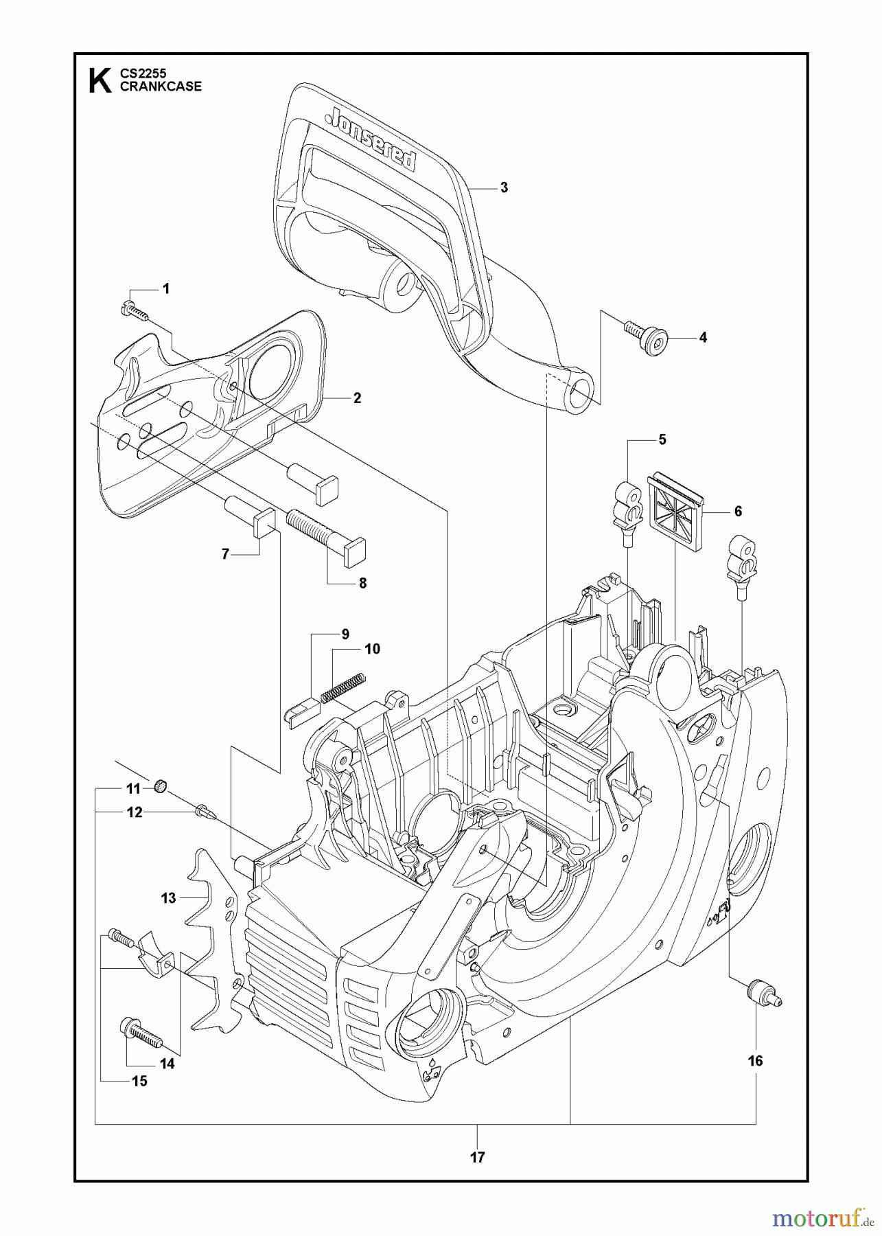 Jonsered Motorsägen CS2255 - Jonsered Chainsaw (2009-03) CRANKCASE