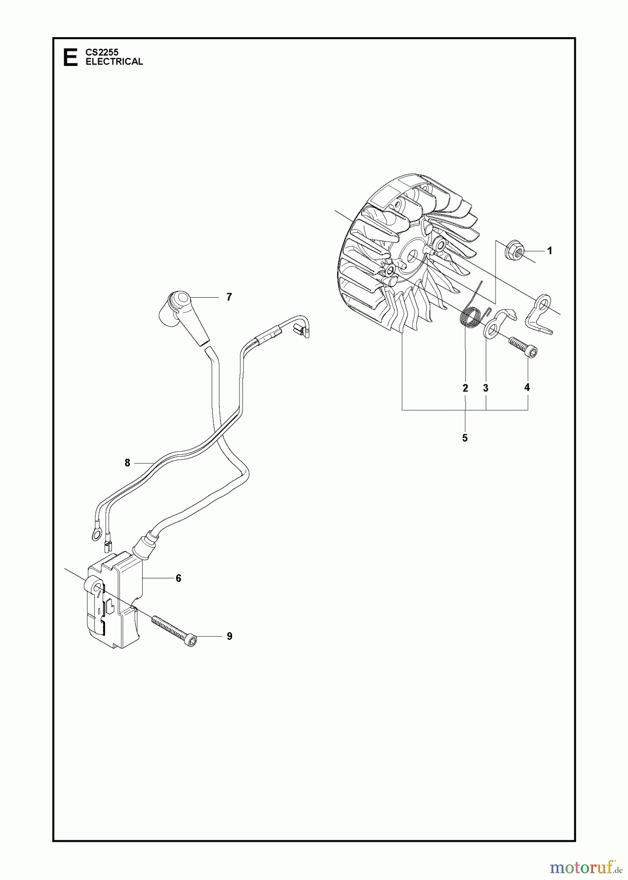 Jonsered Motorsägen CS2255 - Jonsered Chainsaw (2009-03) ELECTRICAL