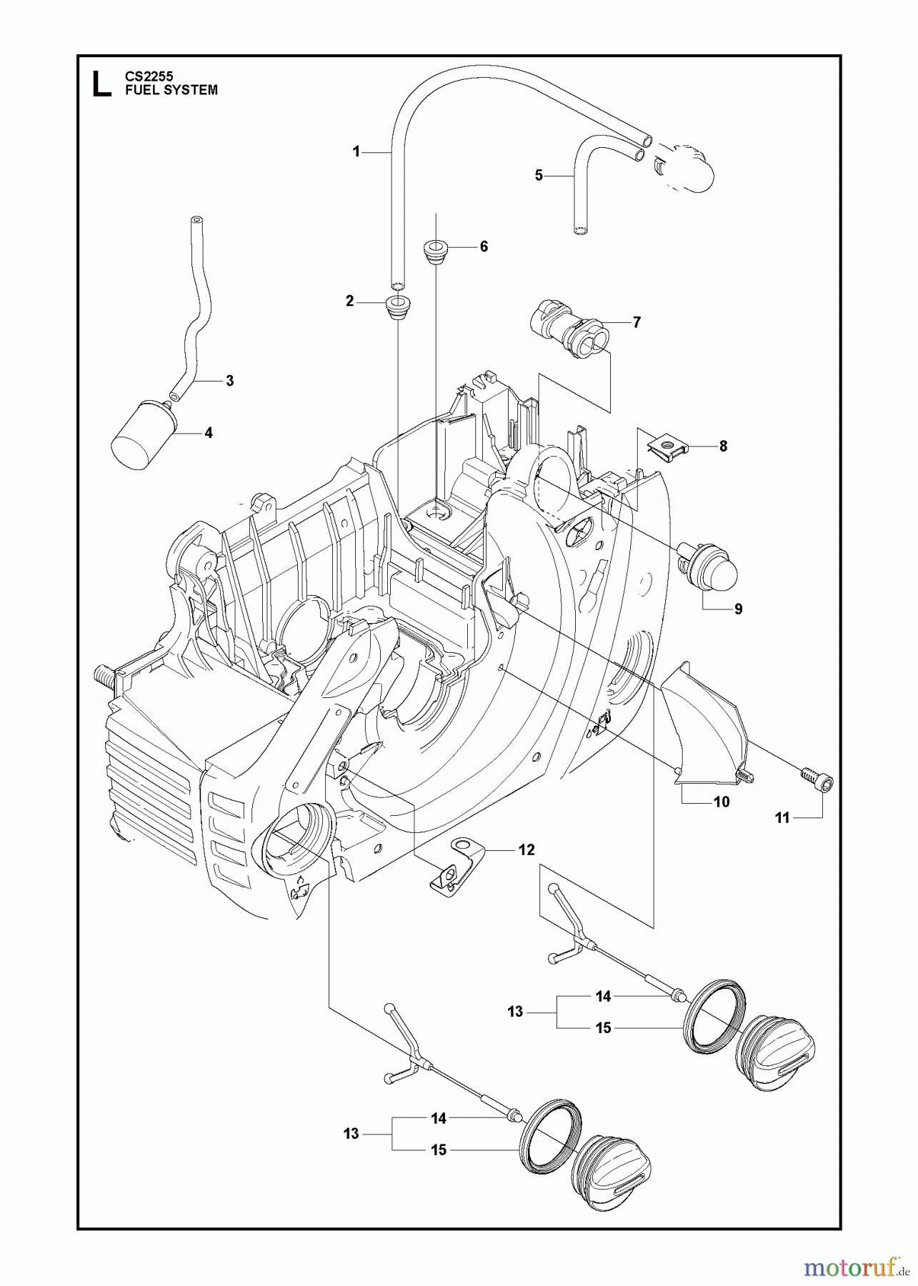 Jonsered Motorsägen CS2255 - Jonsered Chainsaw (2009-03) FUEL SYSTEM