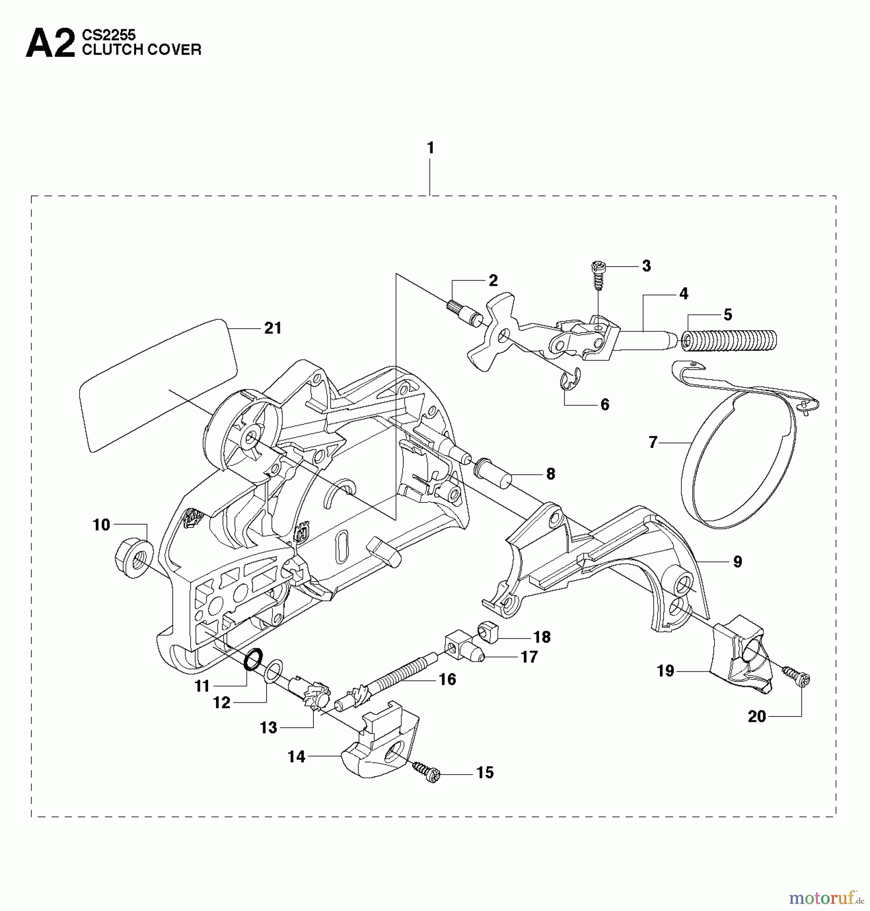  Jonsered Motorsägen CS2255 - Jonsered Chainsaw (2011-01) CLUTCH COVER #1