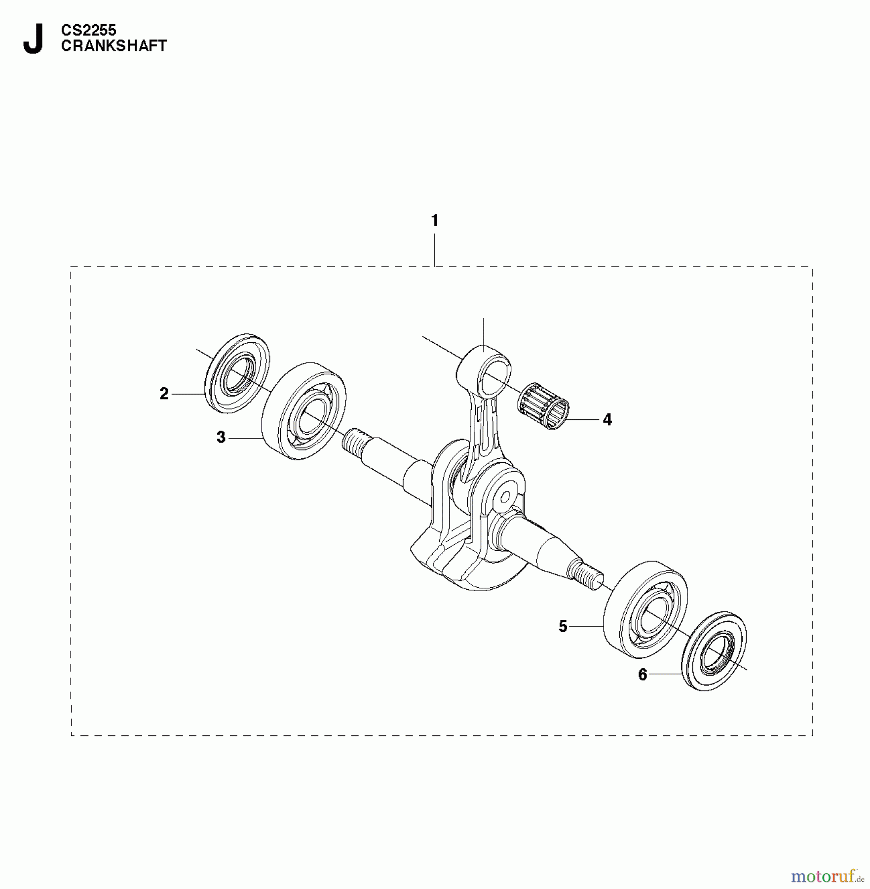Jonsered Motorsägen CS2255 - Jonsered Chainsaw (2011-01) CRANKSHAFT
