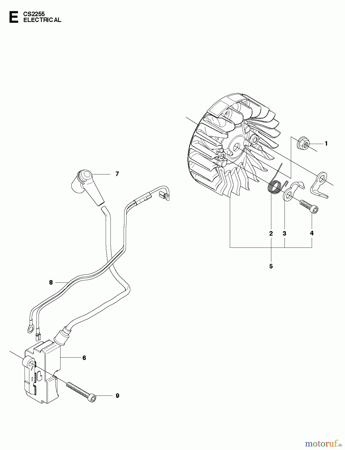 Jonsered Motorsägen CS2255 - Jonsered Chainsaw (2011-01) ELECTRICAL