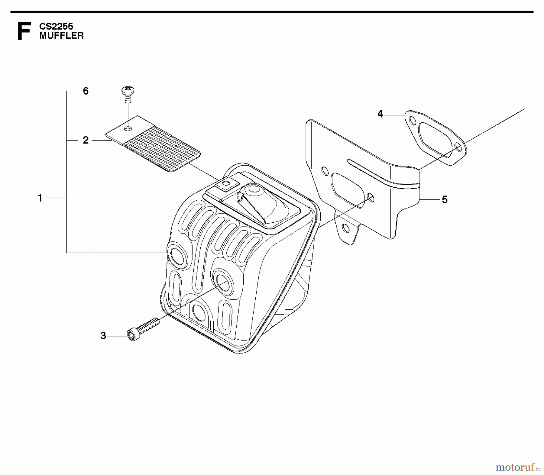 Jonsered Motorsägen CS2255 - Jonsered Chainsaw (2011-01) MUFFLER