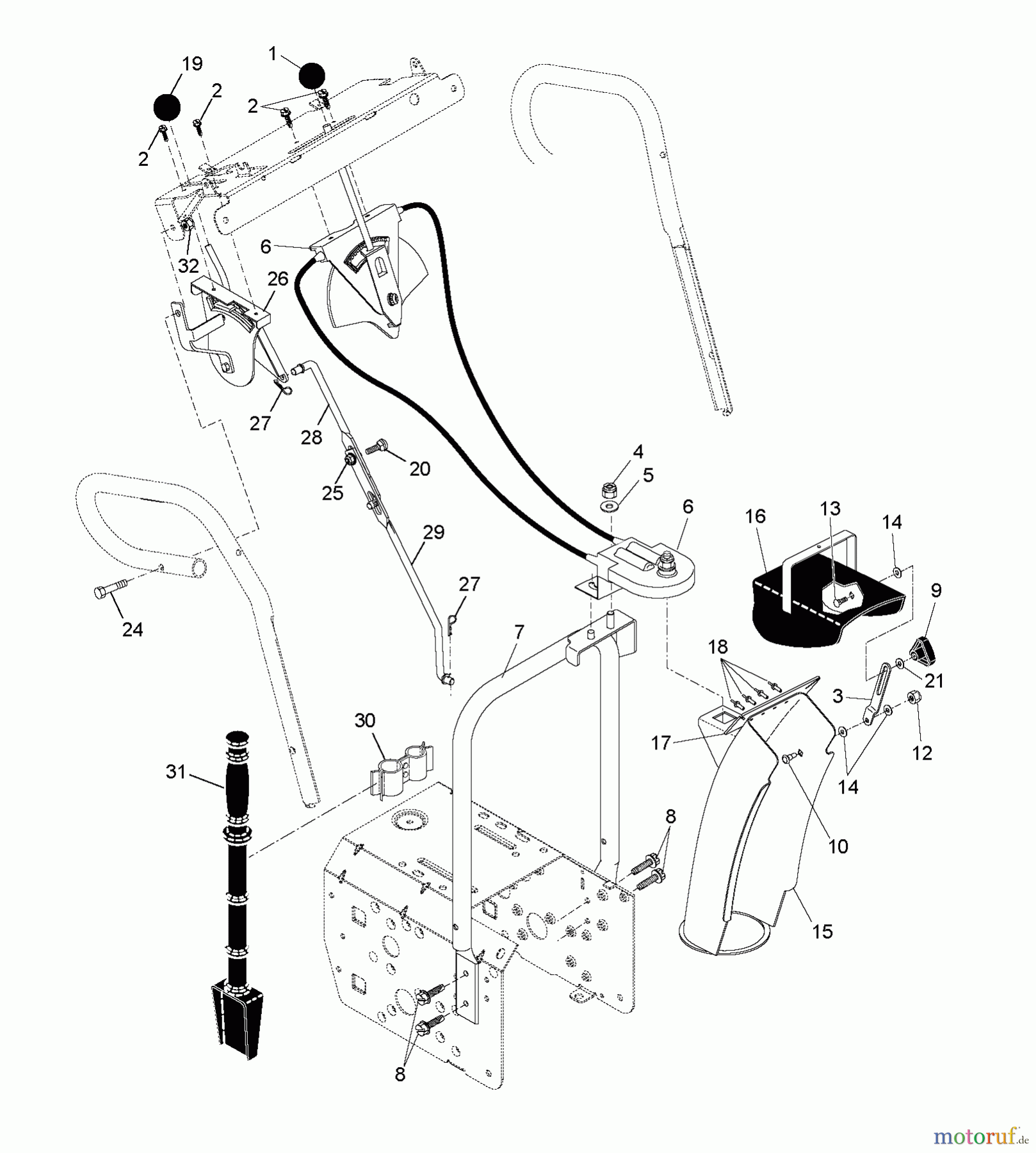 Jonsered Schneefräsen ST 2106 (96191001201) - Jonsered Snow Thrower (2007-01) CONTROL PANEL DISCHARGE CHUTE