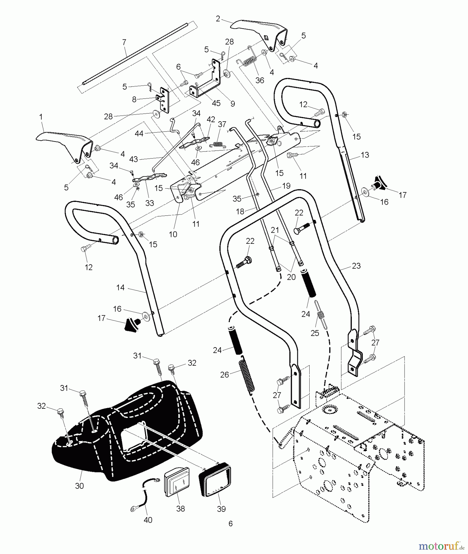 Jonsered Schneefräsen ST 2106 (96191001201) - Jonsered Snow Thrower (2007-01) HANDLE