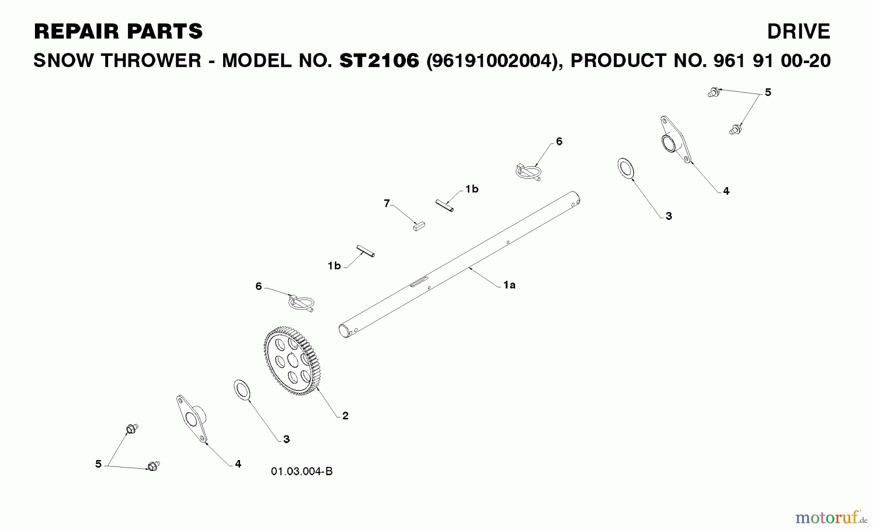  Jonsered Schneefräsen ST 2106 (96191002004) - Jonsered Snow Thrower (2008-08) DRIVE #3