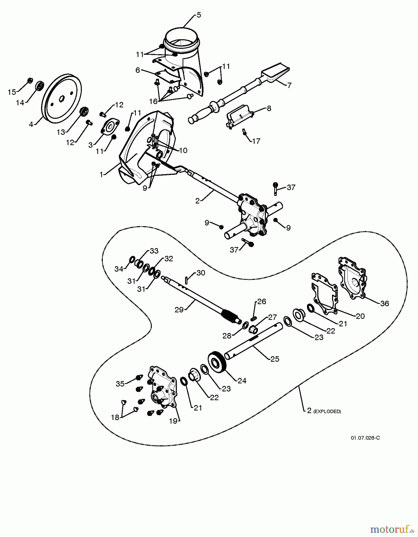  Jonsered Schneefräsen ST 2111 E - Jonsered Snow Thrower (2010-06) AUGER HOUSING IMPELLER #7