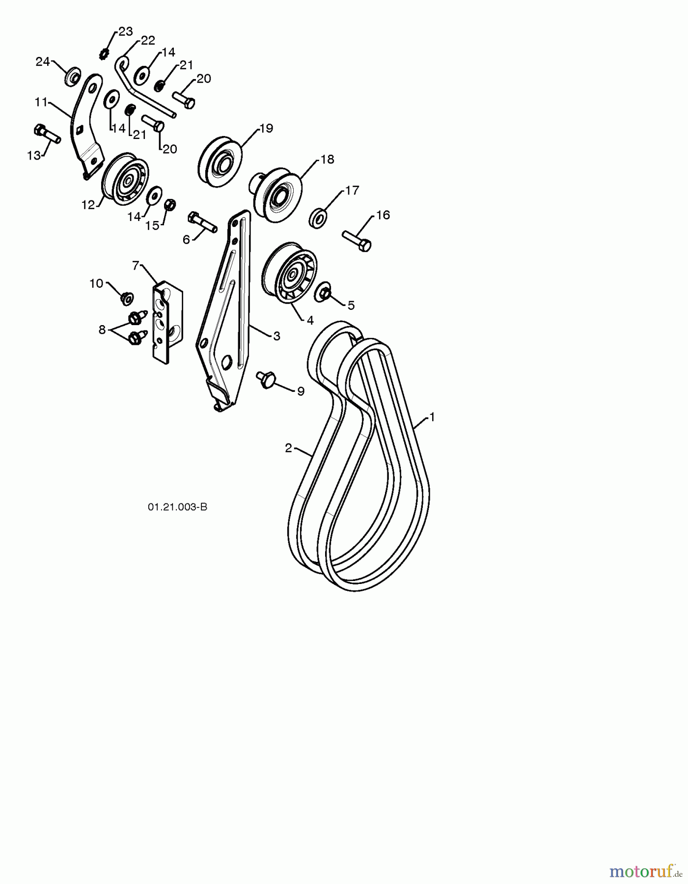  Jonsered Schneefräsen ST 2106 (96191002005) - Jonsered Snow Thrower (2009-08) Belt Guard Pulley