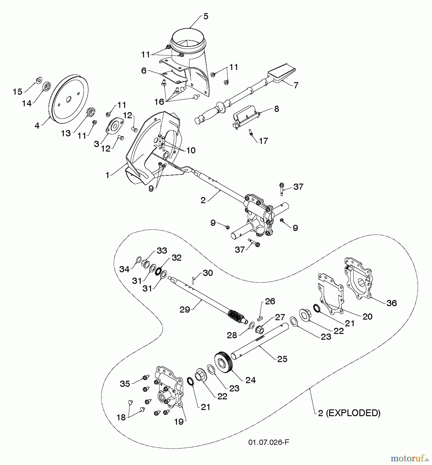 Jonsered Schneefräsen ST 2106 (96191002008) - Jonsered Snow Thrower (2012-06) AUGER HOUSING IMPELLER #1