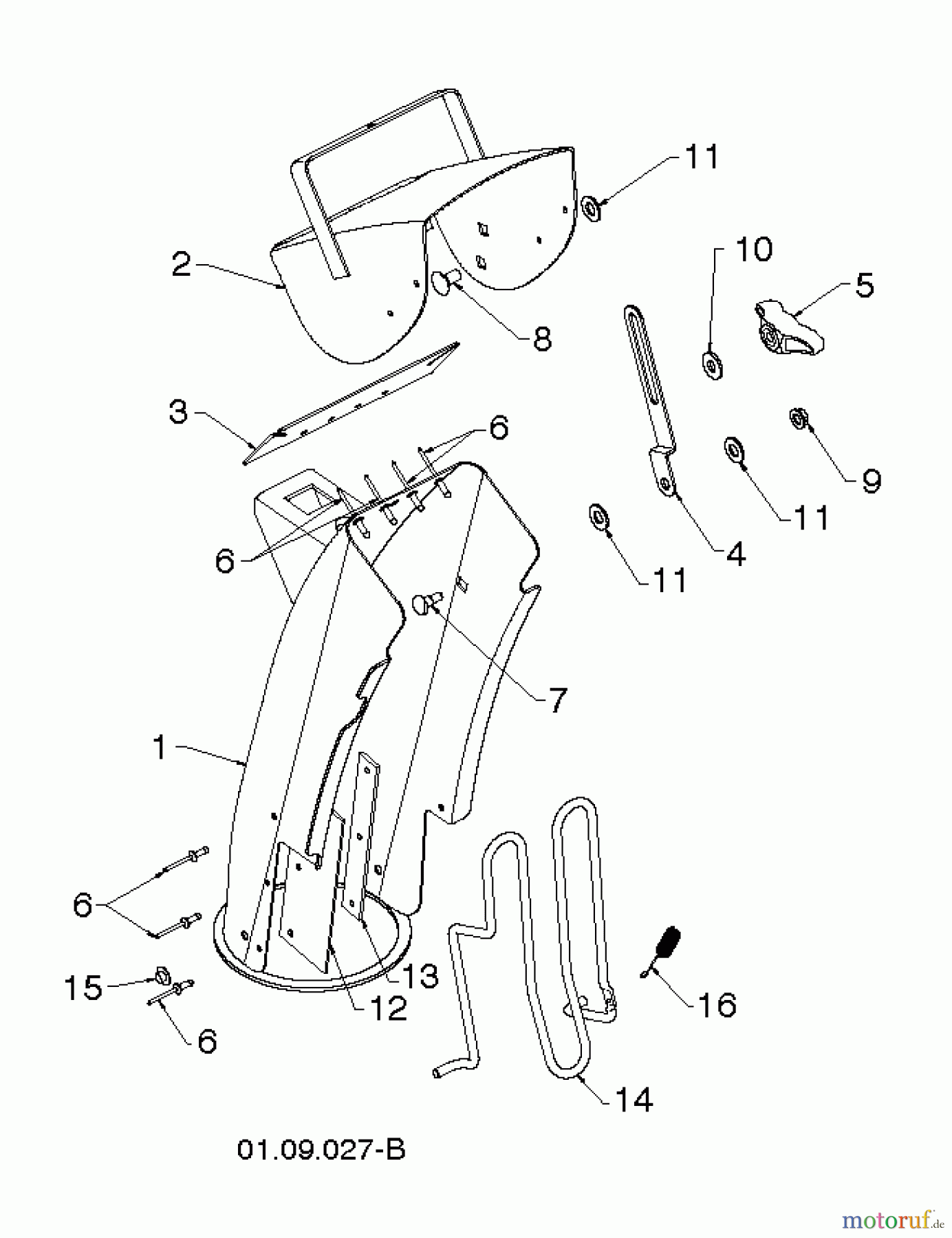  Jonsered Schneefräsen ST 2106 (96191002008) - Jonsered Snow Thrower (2012-06) CONTROL PANEL DISCHARGE CHUTE #1