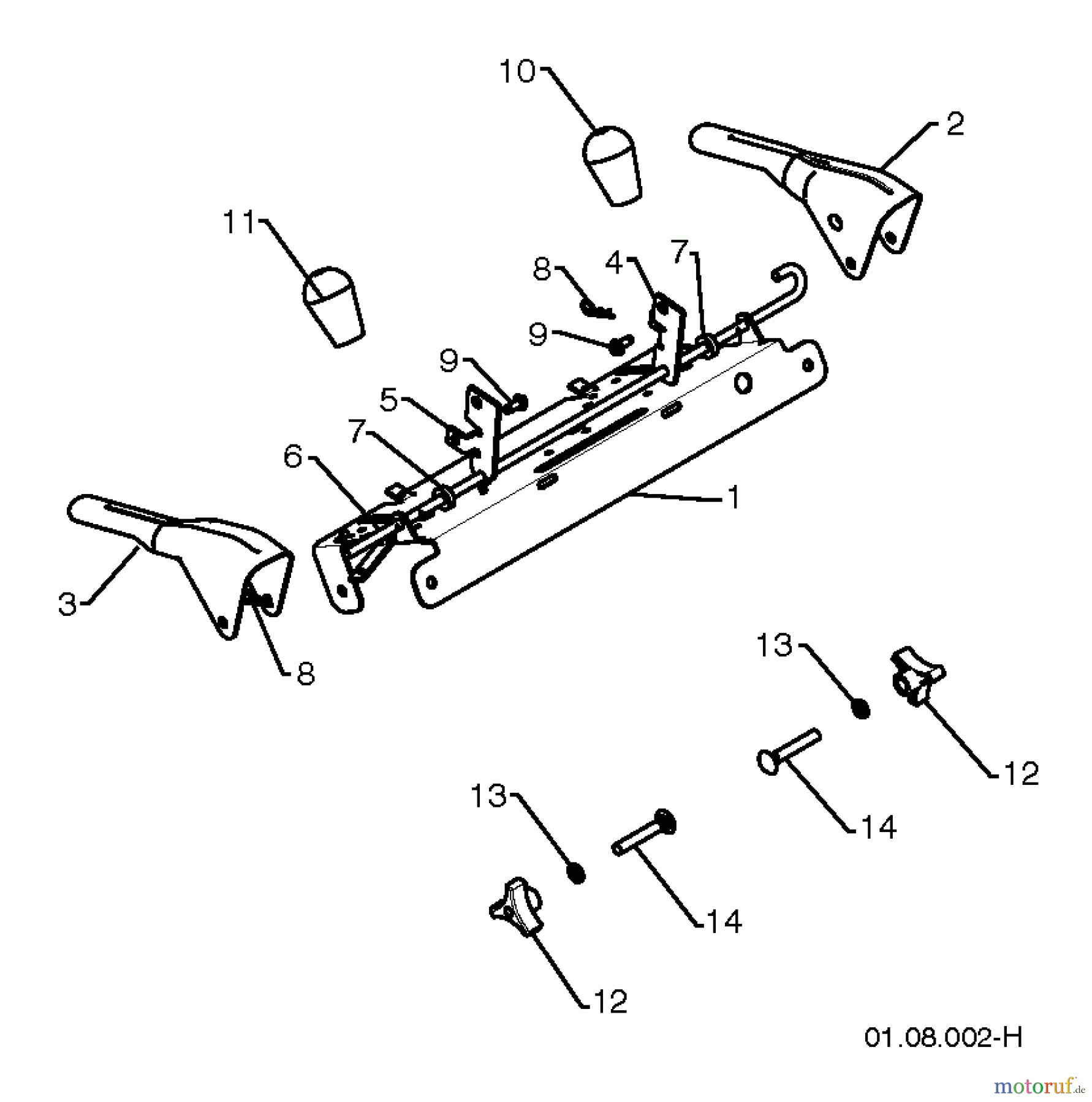 Jonsered Schneefräsen ST 2106 (96191002011) - Jonsered Snow Thrower (2012-11) HANDLE #1