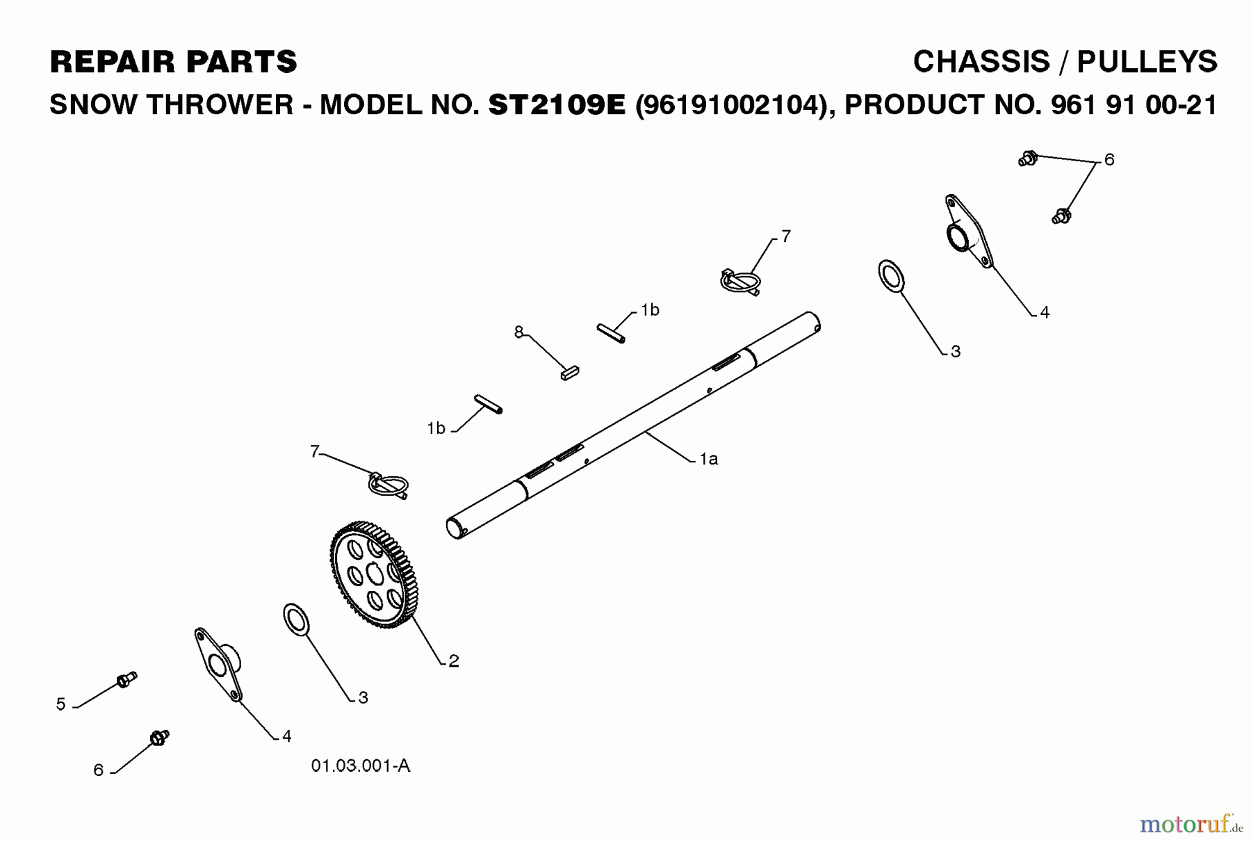  Jonsered Schneefräsen ST 2109 E (96191002105) - Jonsered Snow Thrower (2008-08) DRIVE #2