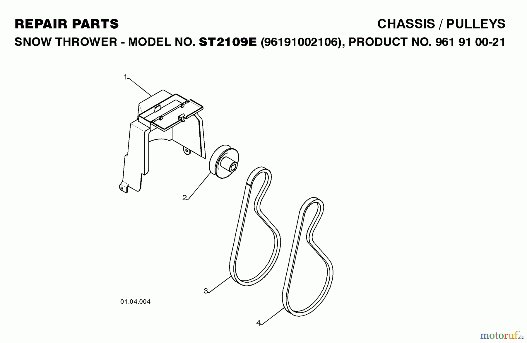  Jonsered Schneefräsen ST 2109 E (96191002106) - Jonsered Snow Thrower (2008-10) CHASSIS ENCLOSURES
