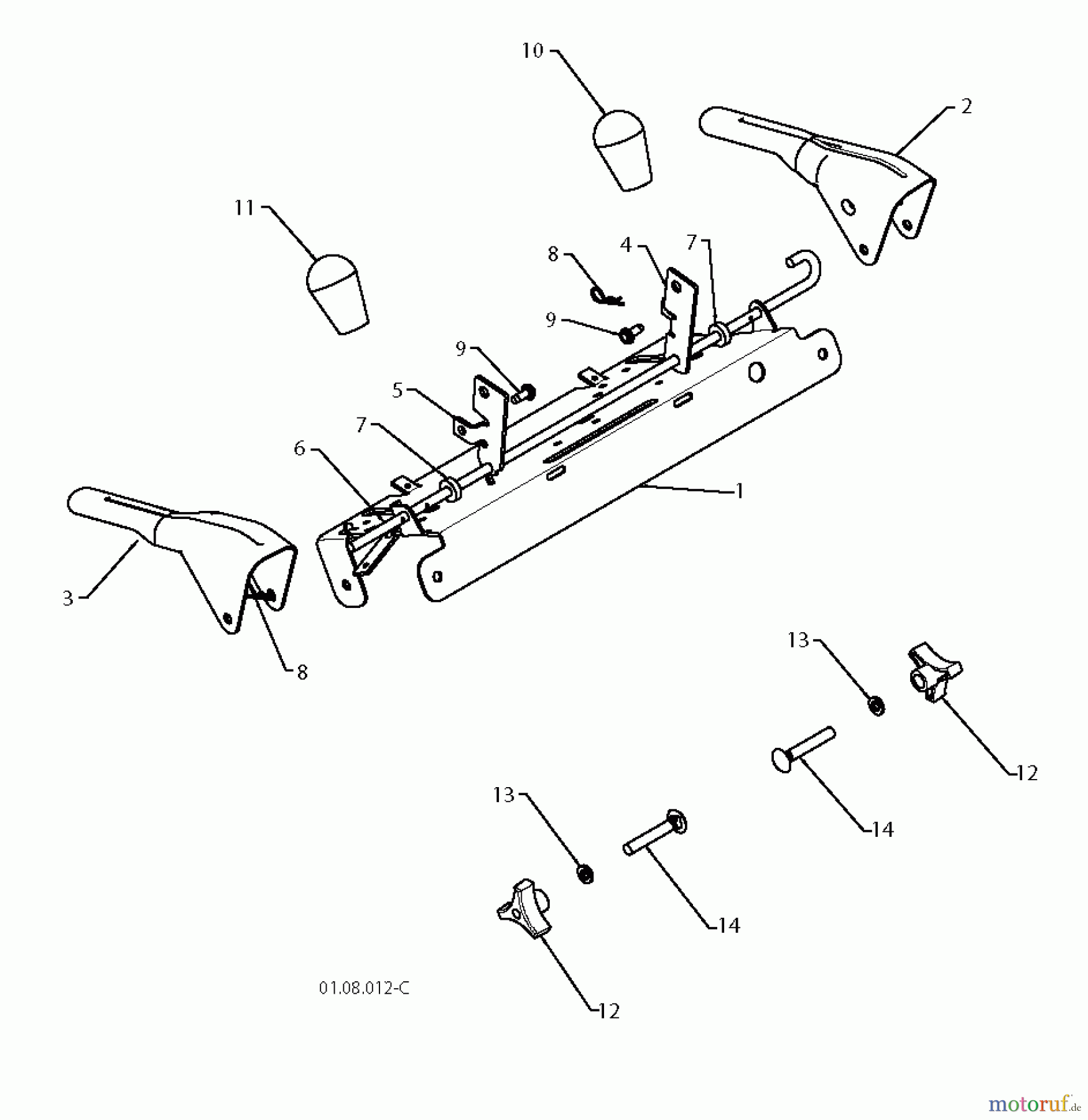 Jonsered Schneefräsen ST 2109 E (96191004000) - Jonsered Snow Thrower (2010-06) CONTROL PANEL DISCHARGE CHUTE #1