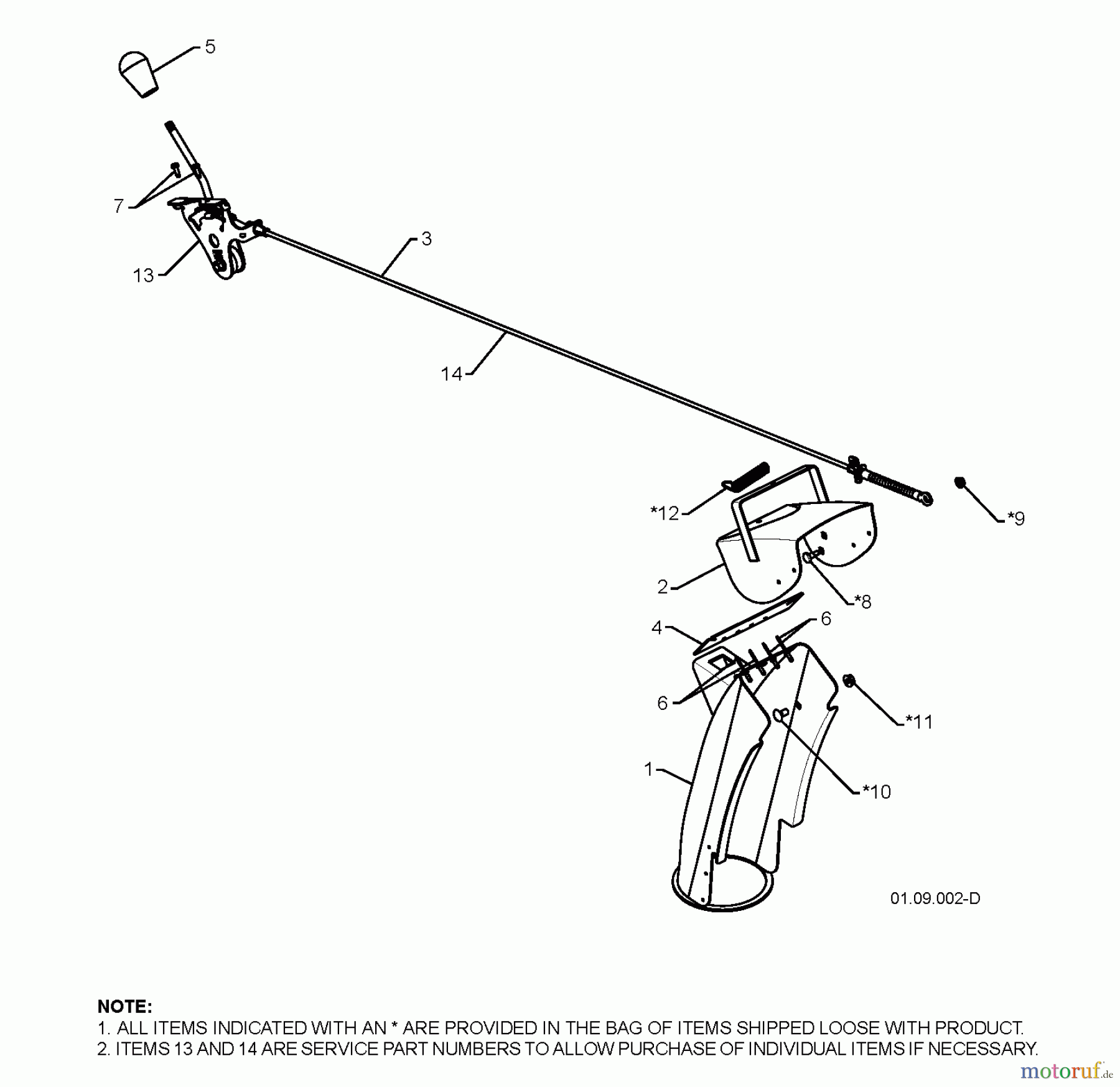 Jonsered Schneefräsen ST 2111 E (96191002204) - Jonsered Snow Thrower (2008-09) CONTROL PANEL DISCHARGE CHUTE #1