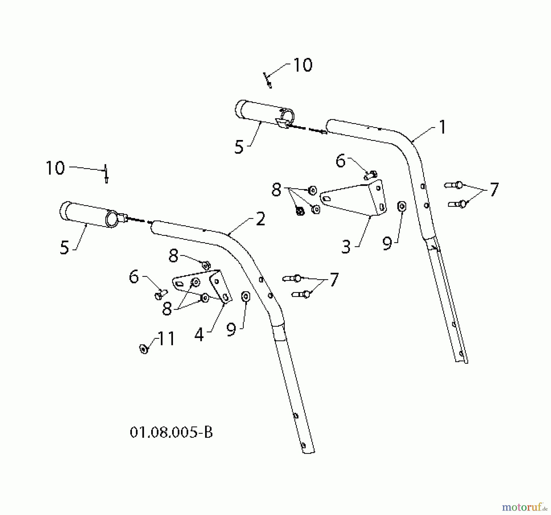Jonsered Schneefräsen ST 2111 E (96191004106) - Jonsered Snow Thrower (2012-08) HANDLE CONTROLS F