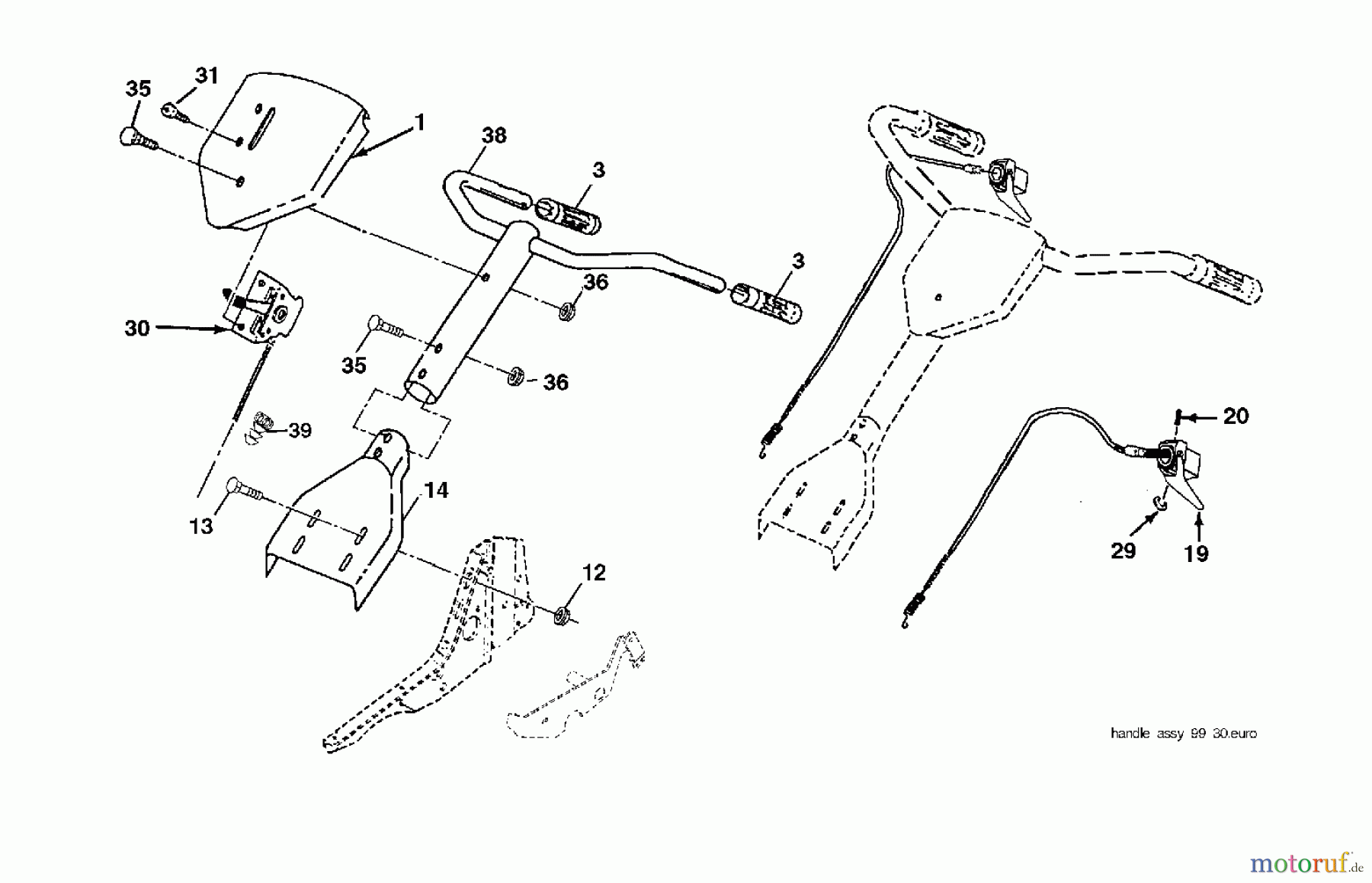 Jonsered Motorhacken / Kultivierer CT2105F (96081000106) - Jonsered Cultivator (2010-01) HANDLE