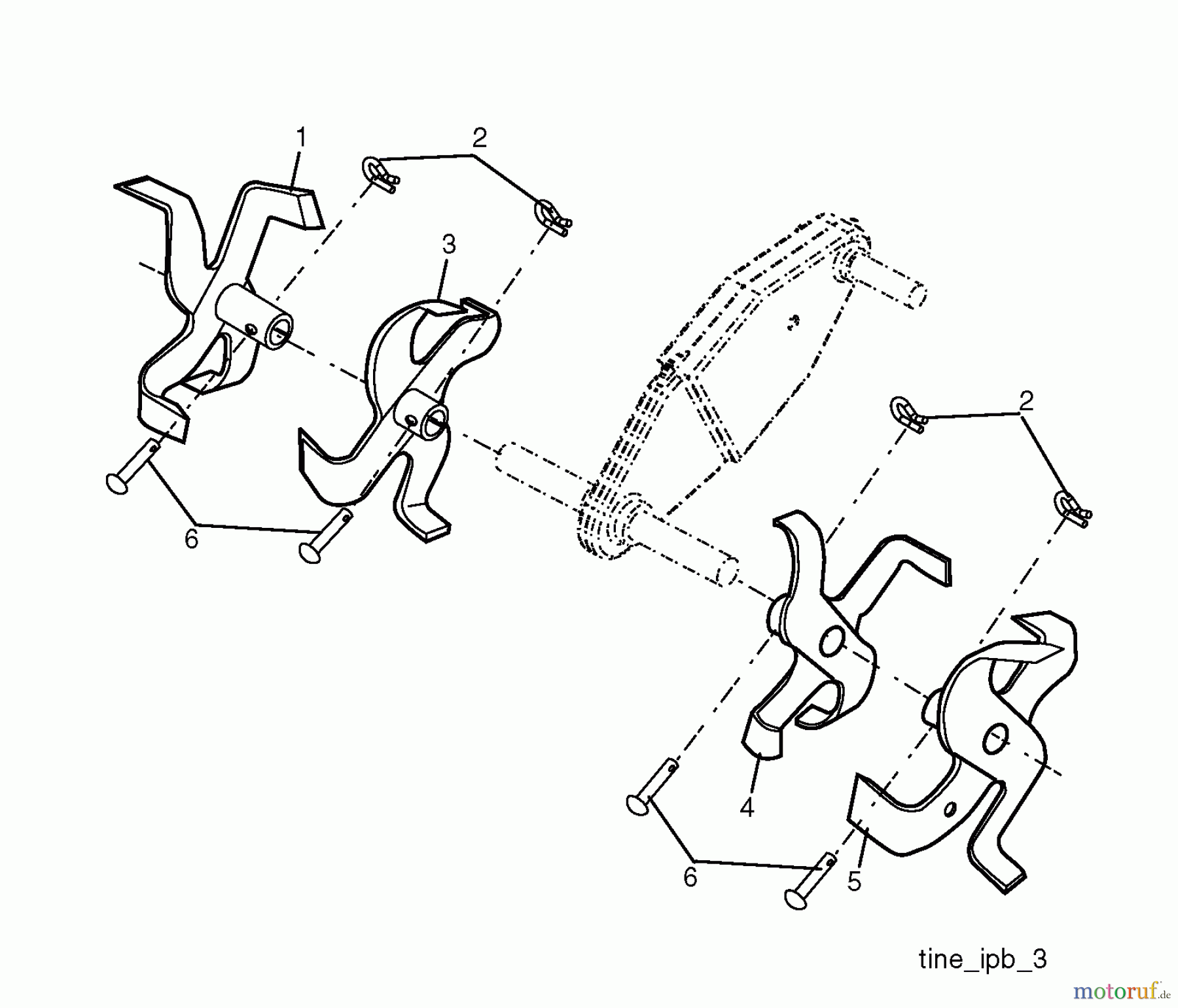  Jonsered Motorhacken / Kultivierer CT2105F (96081000106) - Jonsered Cultivator (2010-01) TINE ASSEMBLY