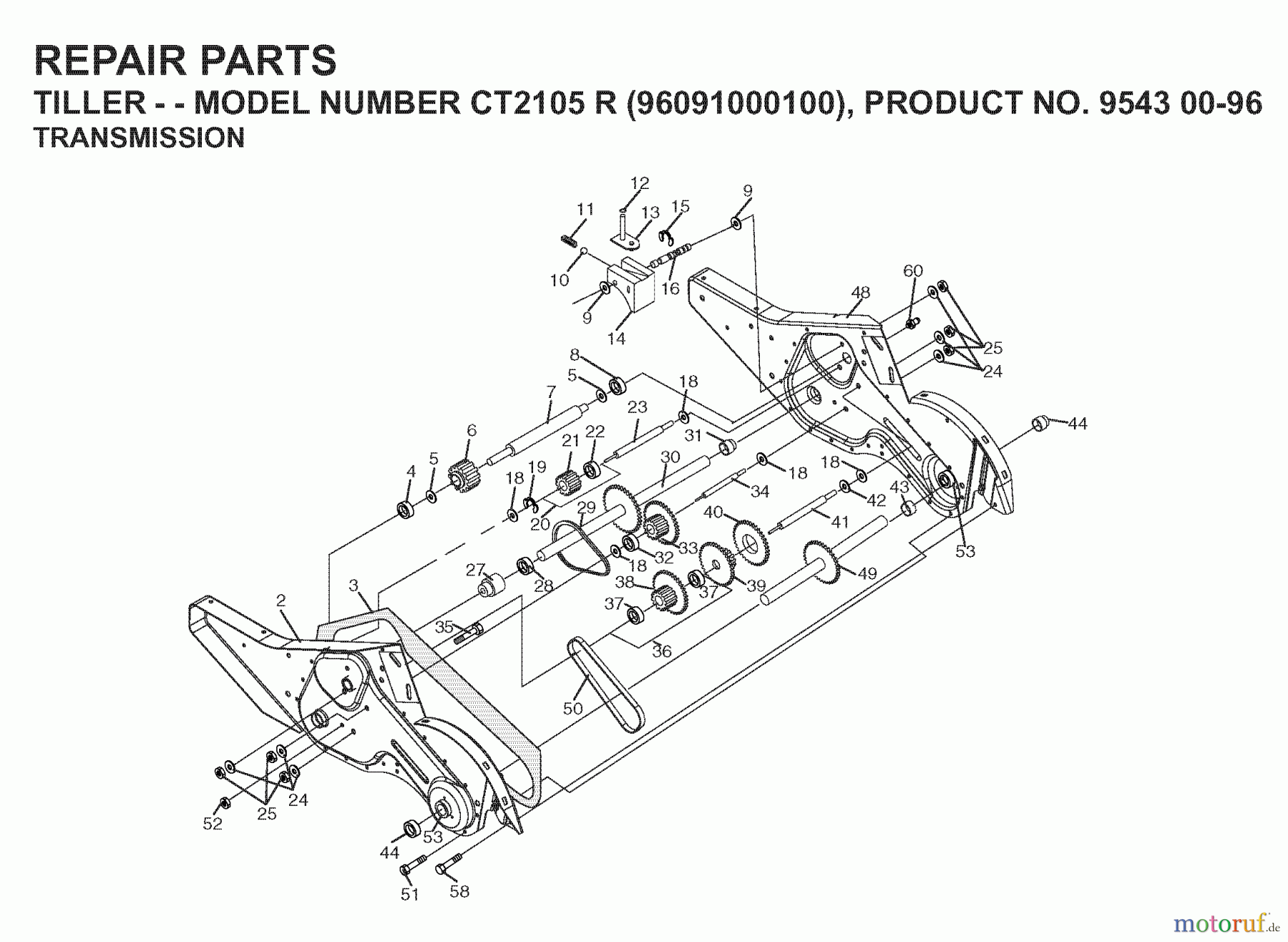  Jonsered Motorhacken / Kultivierer CT2105R (96091000100) - Jonsered Cultivator (2008-07) TRANSMISSION