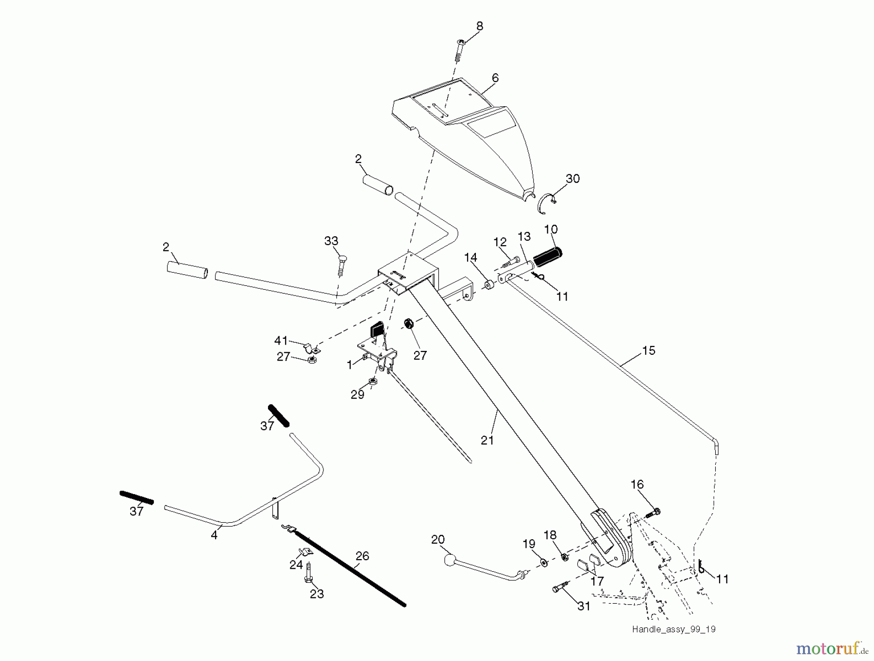 Jonsered Motorhacken / Kultivierer CT2105R (96091000105) - Jonsered Cultivator (2009-01) HANDLE