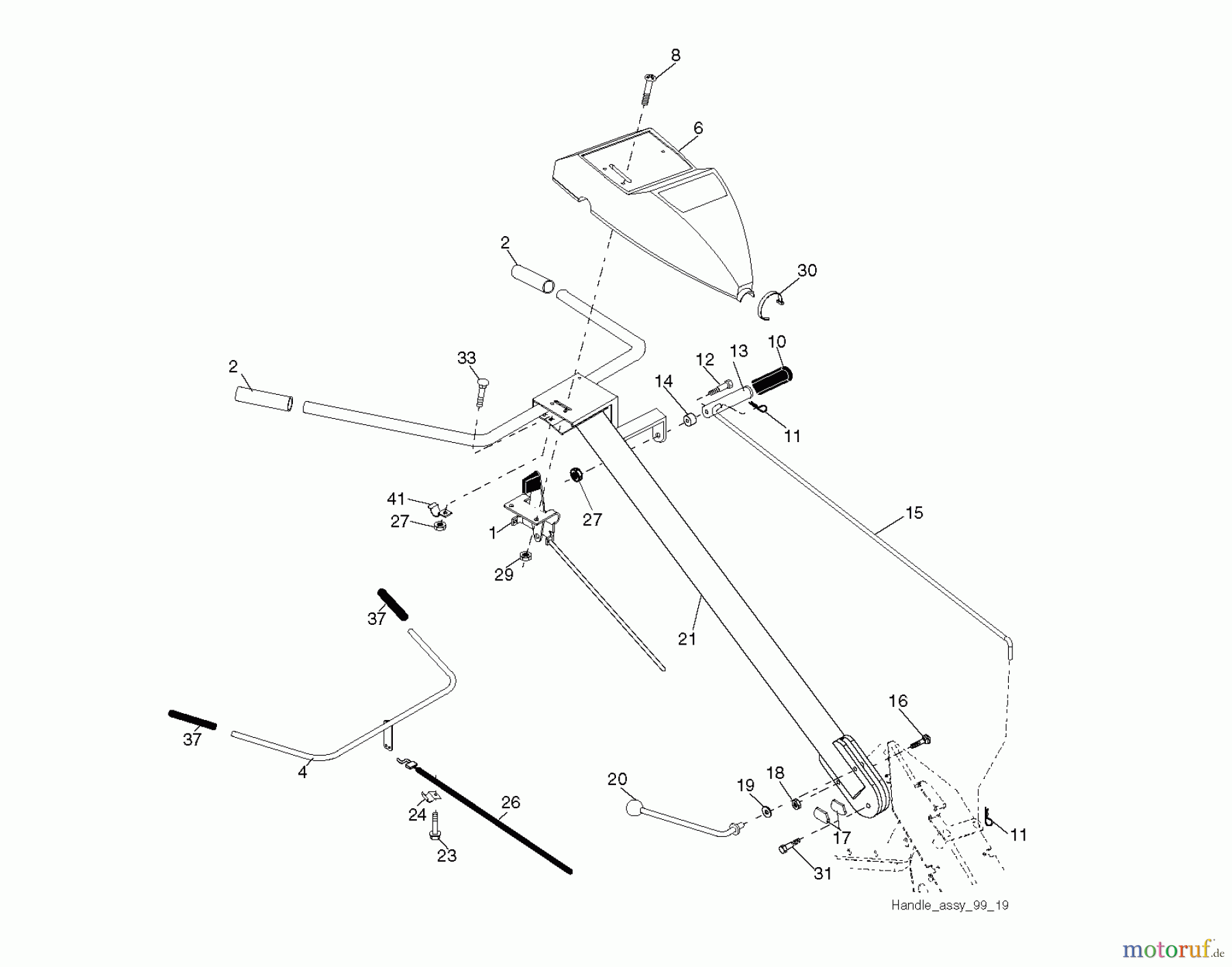 Jonsered Motorhacken / Kultivierer CT2105R (96091000107) - Jonsered Cultivator (2010-09) HANDLE