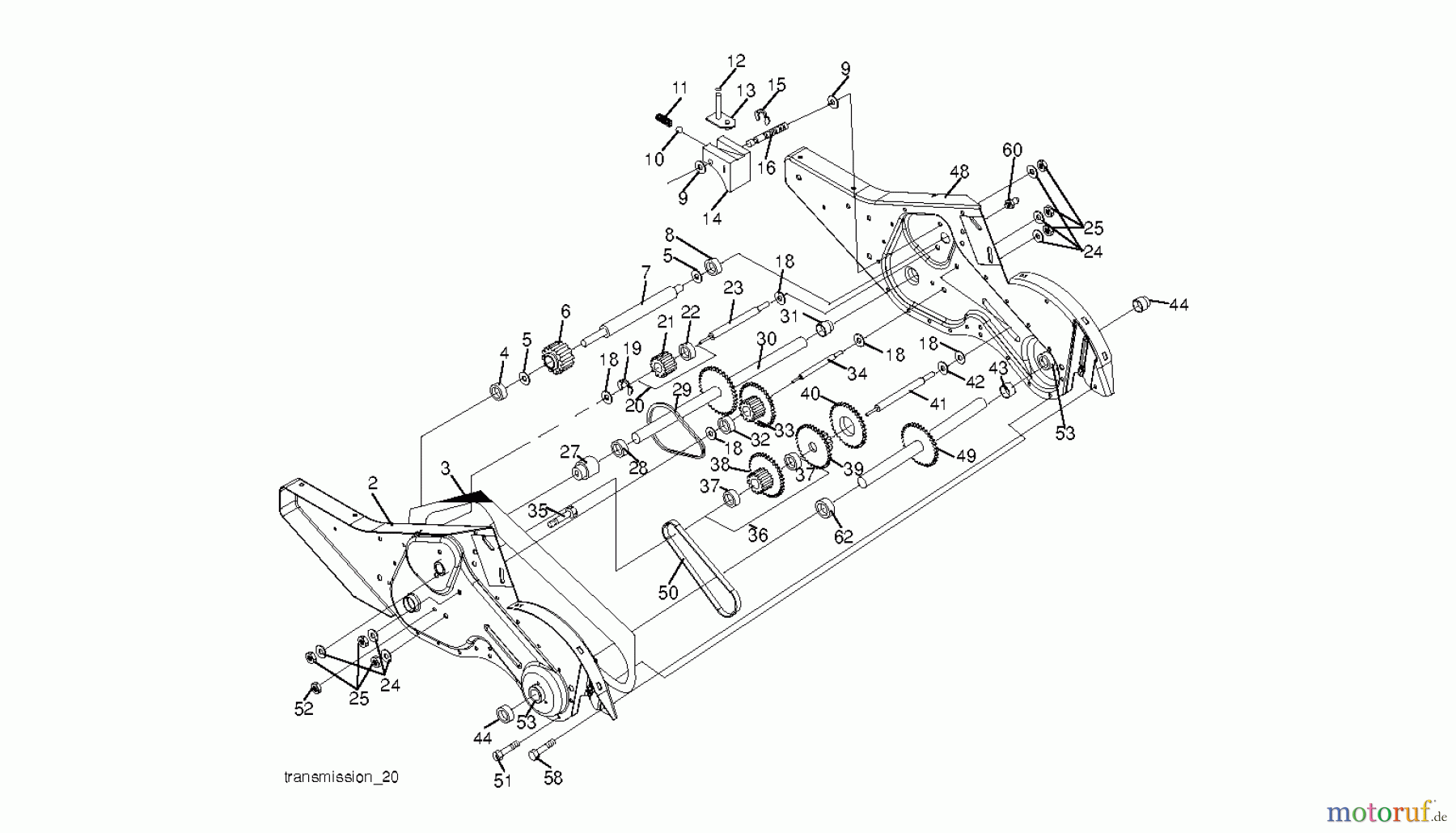 Jonsered Motorhacken / Kultivierer CT2105R (96091000106) - Jonsered Cultivator (2010-01) TRANSMISSION