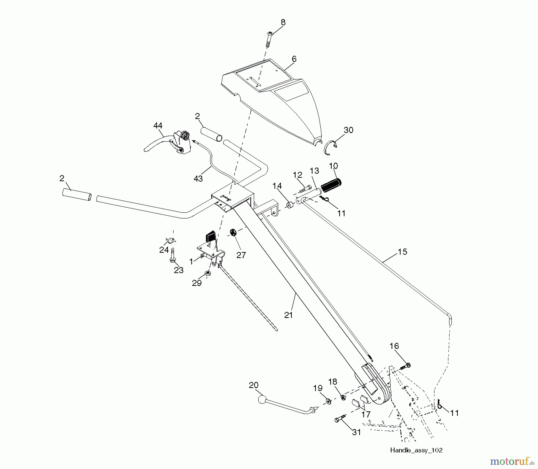 Jonsered Motorhacken / Kultivierer CT2105R (96091000108) - Jonsered Cultivator (2011-05) HANDLE