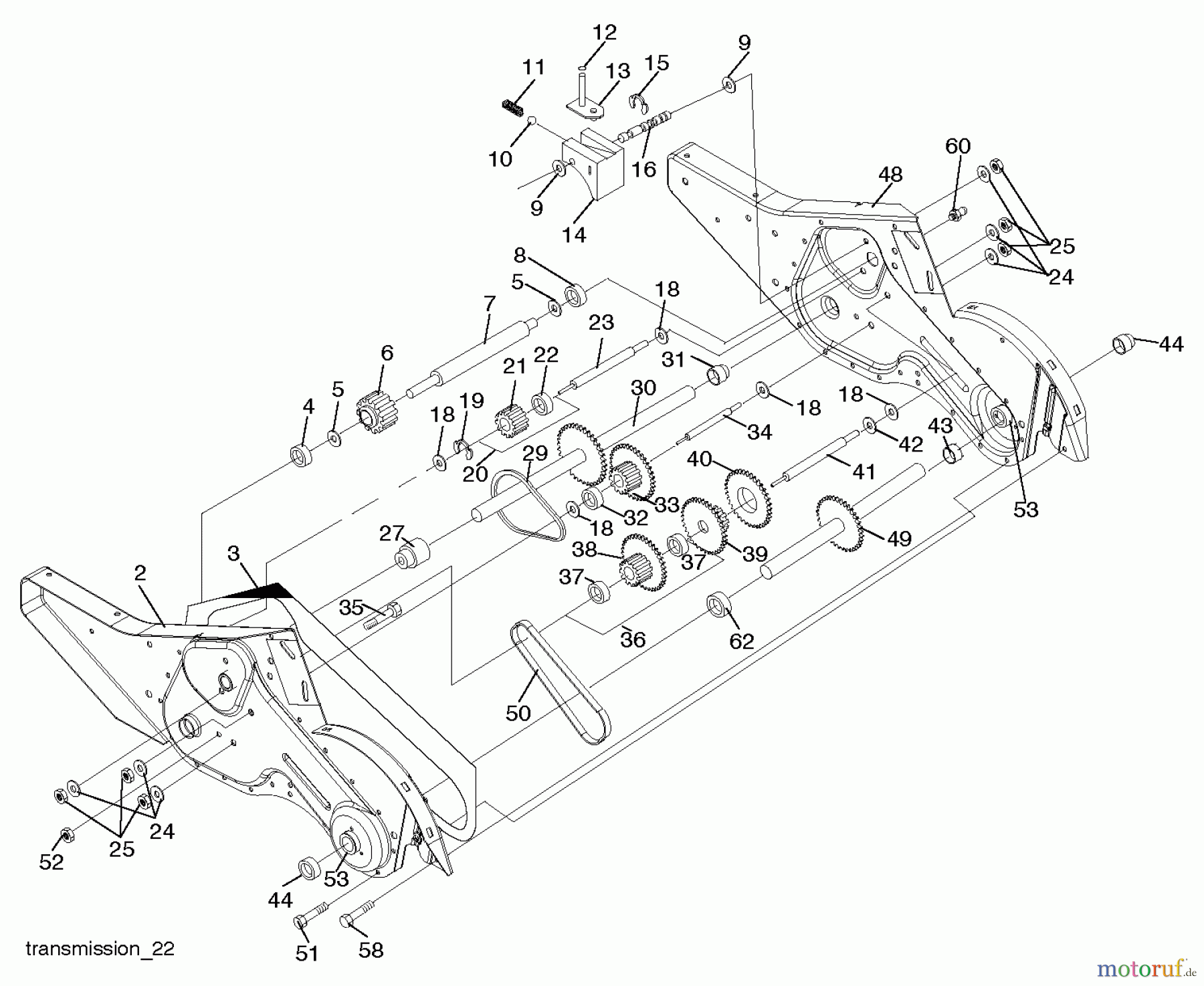 Jonsered Motorhacken / Kultivierer CT2105R (96091000109) - Jonsered Cultivator (2011-09) TRANSMISSION