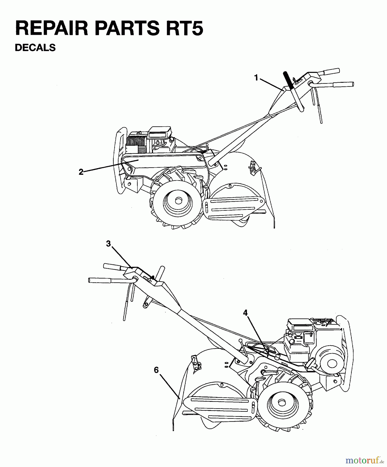 Jonsered Motorhacken / Kultivierer FT5 (954003311) - Jonsered Front-Tine Tiller (1997-01) DECALS #2