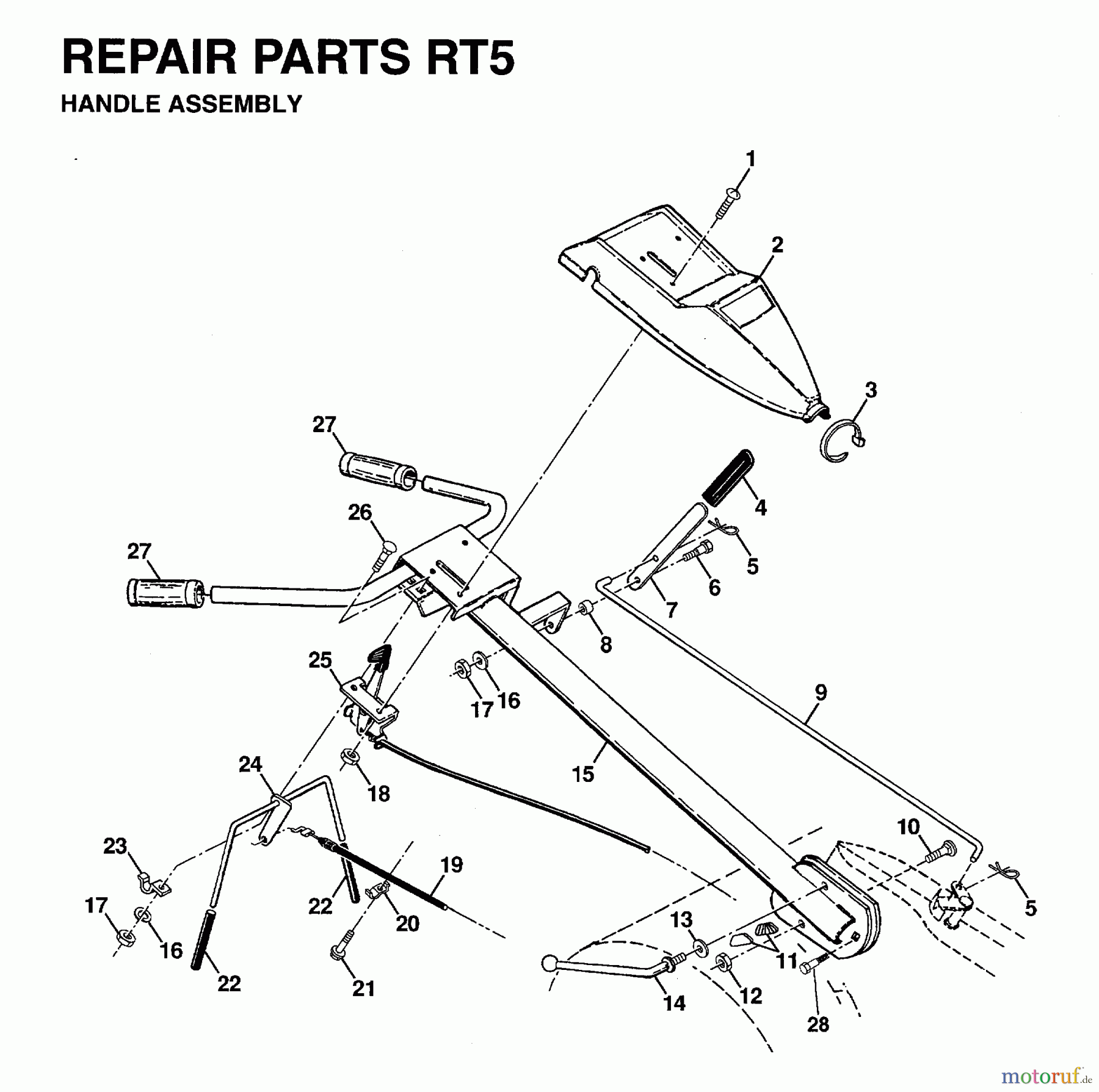 Jonsered Motorhacken / Kultivierer FT5 (954003311) - Jonsered Front-Tine Tiller (1996-01) HANDLE #1