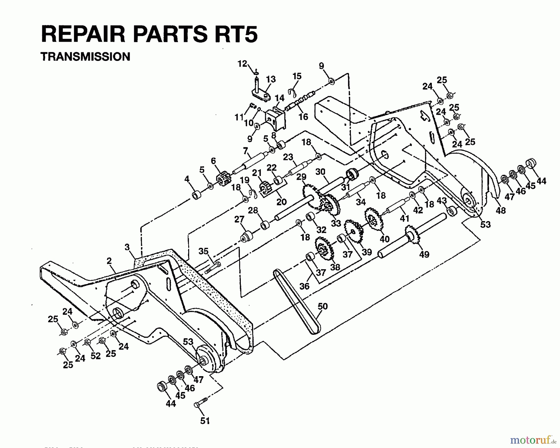 Jonsered Motorhacken / Kultivierer FT5 (954003311) - Jonsered Front-Tine Tiller (1996-01) TRANSMISSION #1
