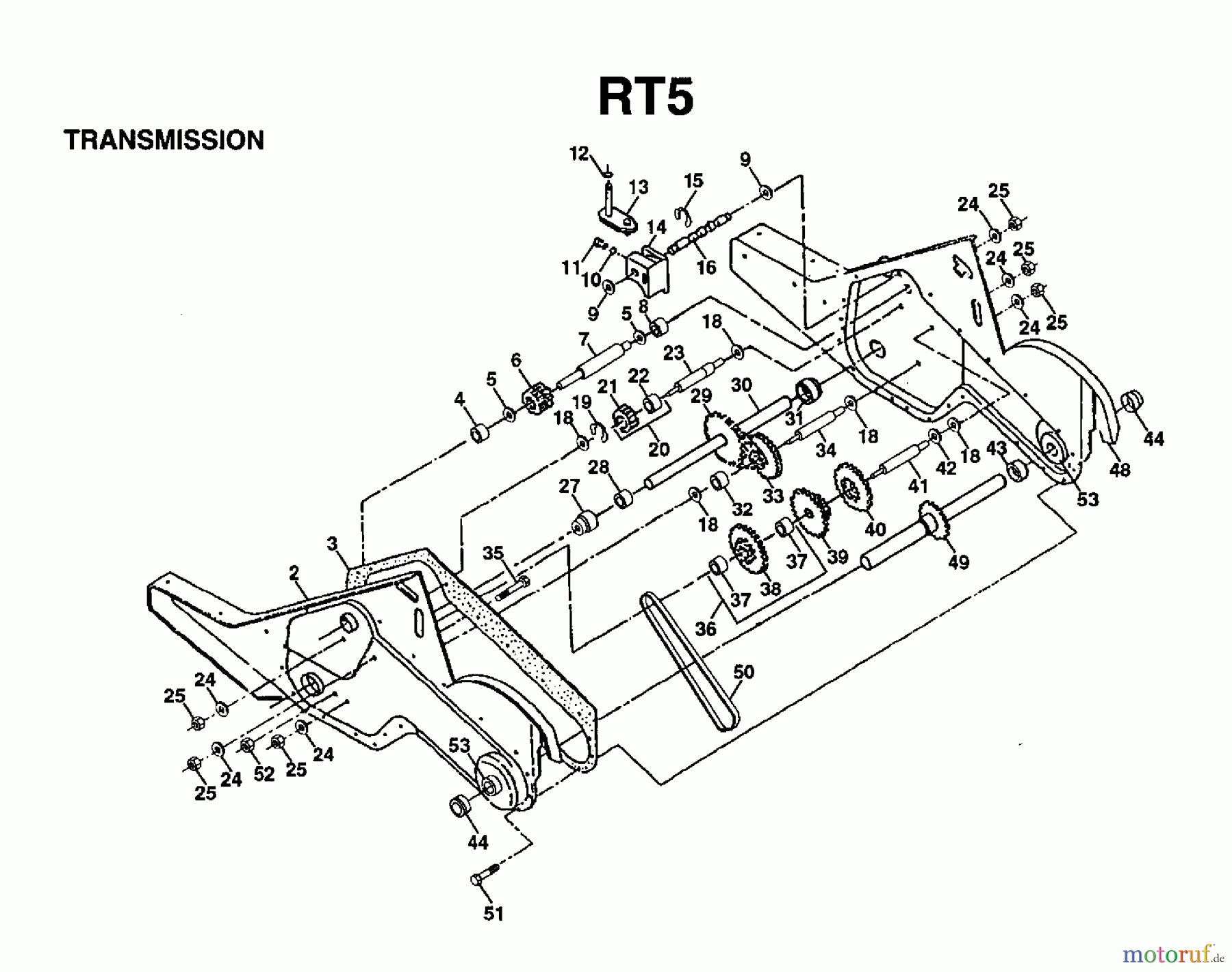 Jonsered Motorhacken / Kultivierer FT5 (954003311) - Jonsered Front-Tine Tiller (1997-01) TRANSMISSION #1