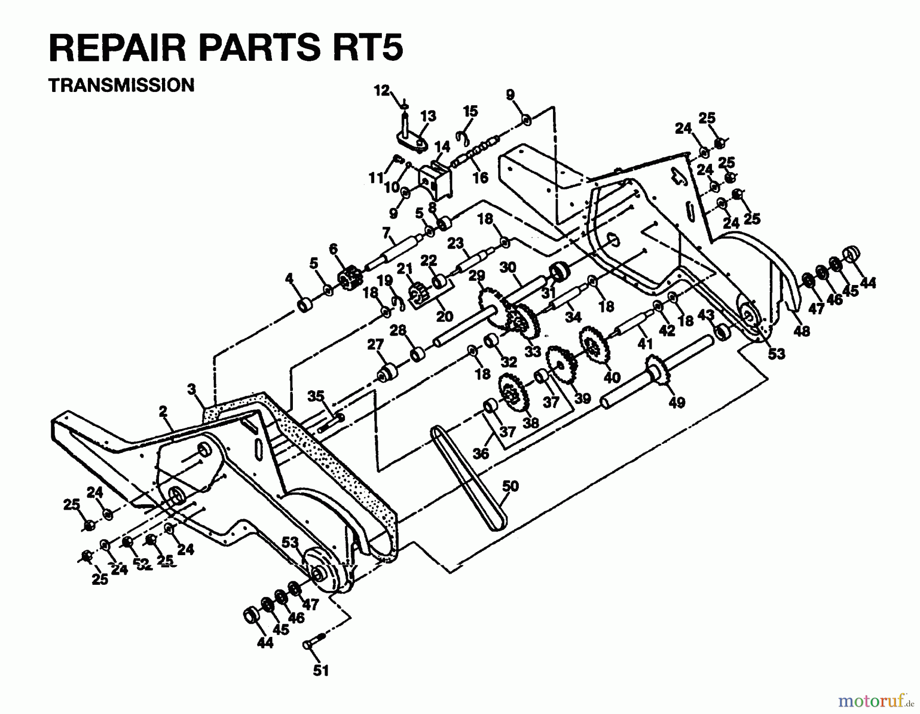 Jonsered Motorhacken / Kultivierer RT5 - Jonsered Rear-Tine Tiller (1995-01) TRANSMISSION #1