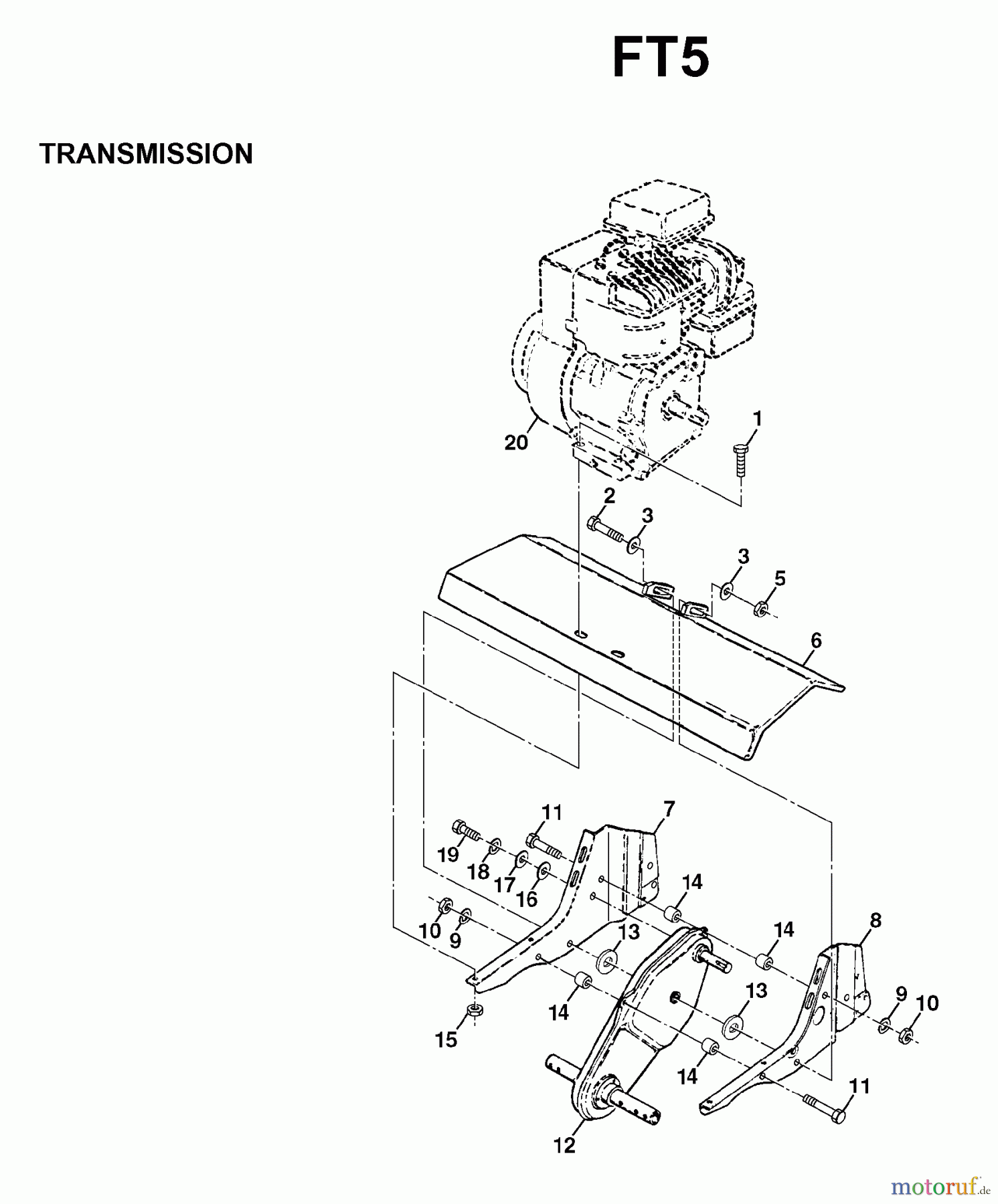  Jonsered Motorhacken / Kultivierer FT5 - Jonsered Front-Tine Tiller (1998-04) TRANSMISSION #2