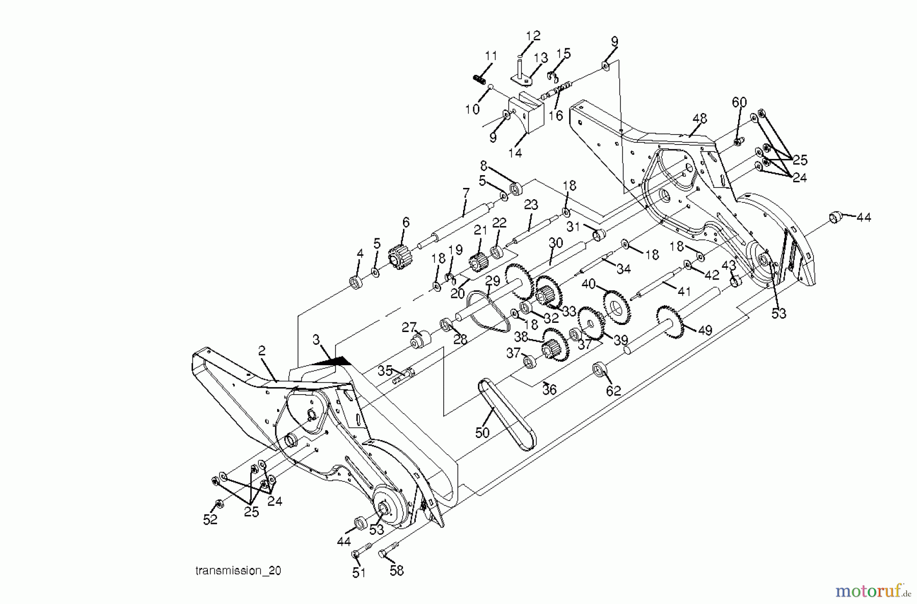 Jonsered Motorhacken / Kultivierer MRT 6 (96091002100) - Jonsered Rear-Tine Tiller (2010-10) TRANSMISSION