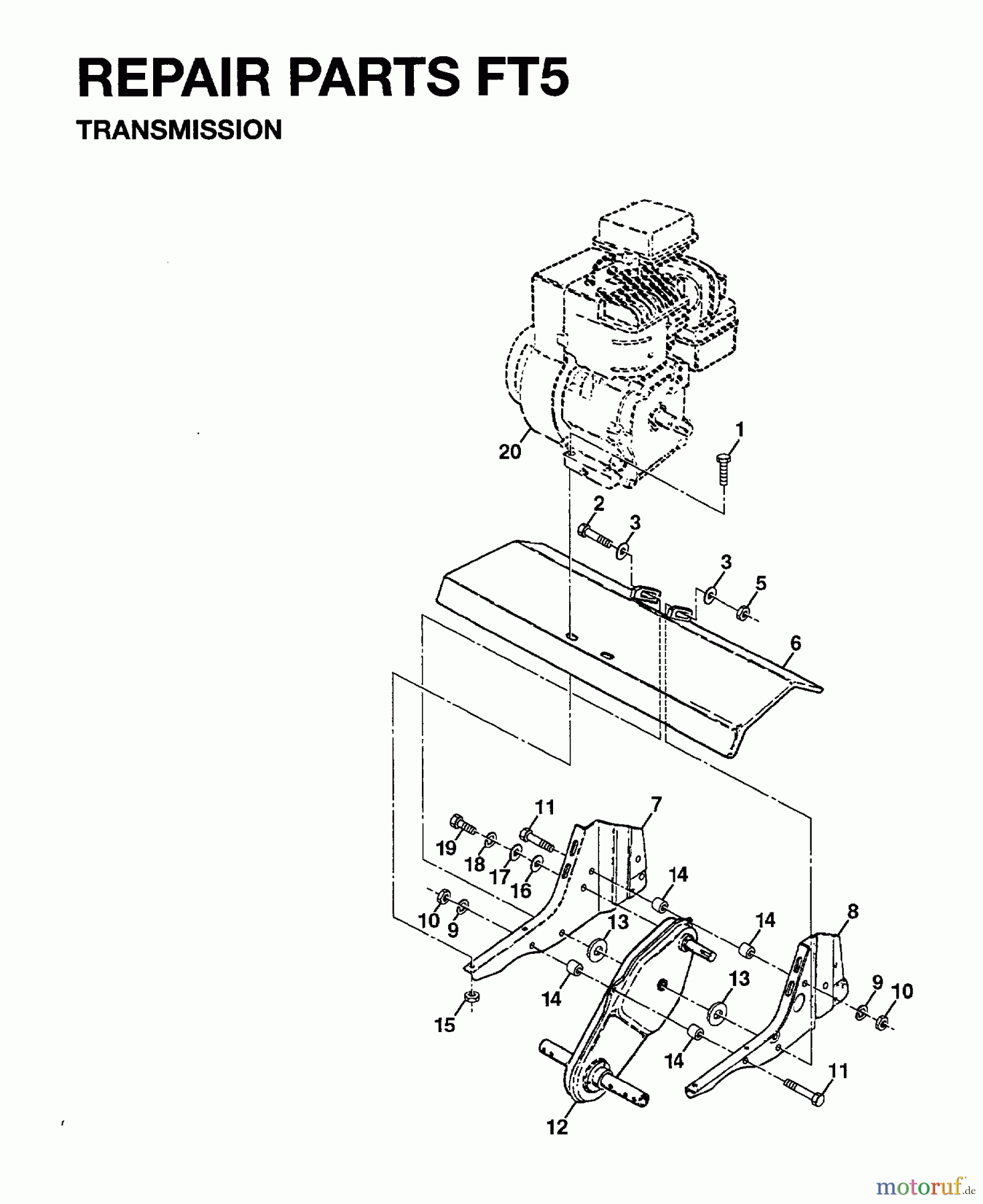  Jonsered Motorhacken / Kultivierer RT5 (954003451) - Jonsered Rear-Tine Tiller (1996-01) TRANSMISSION #2