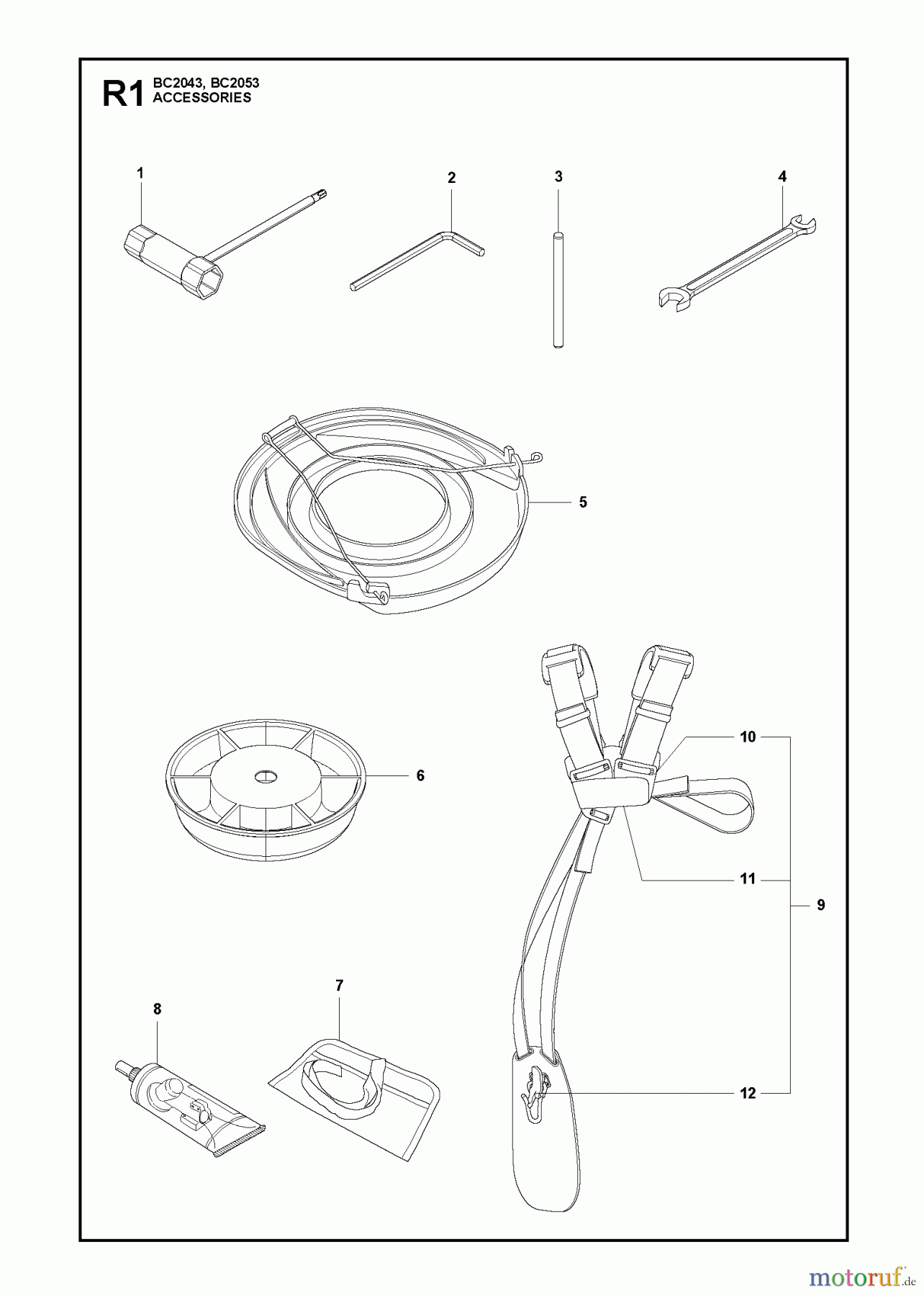 Jonsered Motorsensen, Trimmer BC2043 - Jonsered Brushcutter (2010-01) ACCESSORIES #2