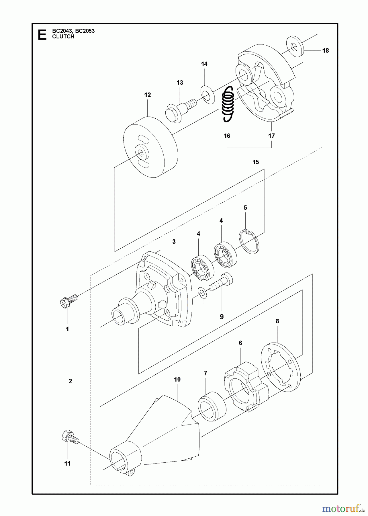Jonsered Motorsensen, Trimmer BC2043 - Jonsered Brushcutter (2010-01) CLUTCH