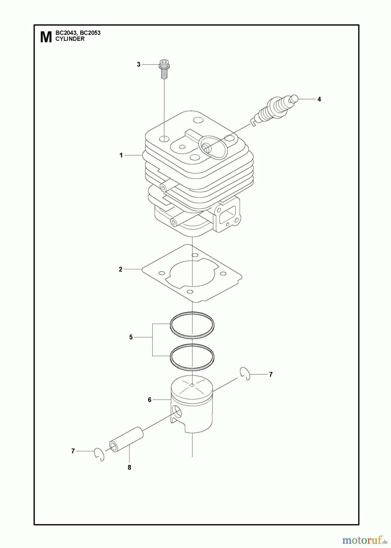 Jonsered Motorsensen, Trimmer BC2043 - Jonsered Brushcutter (2010-01) CYLINDER