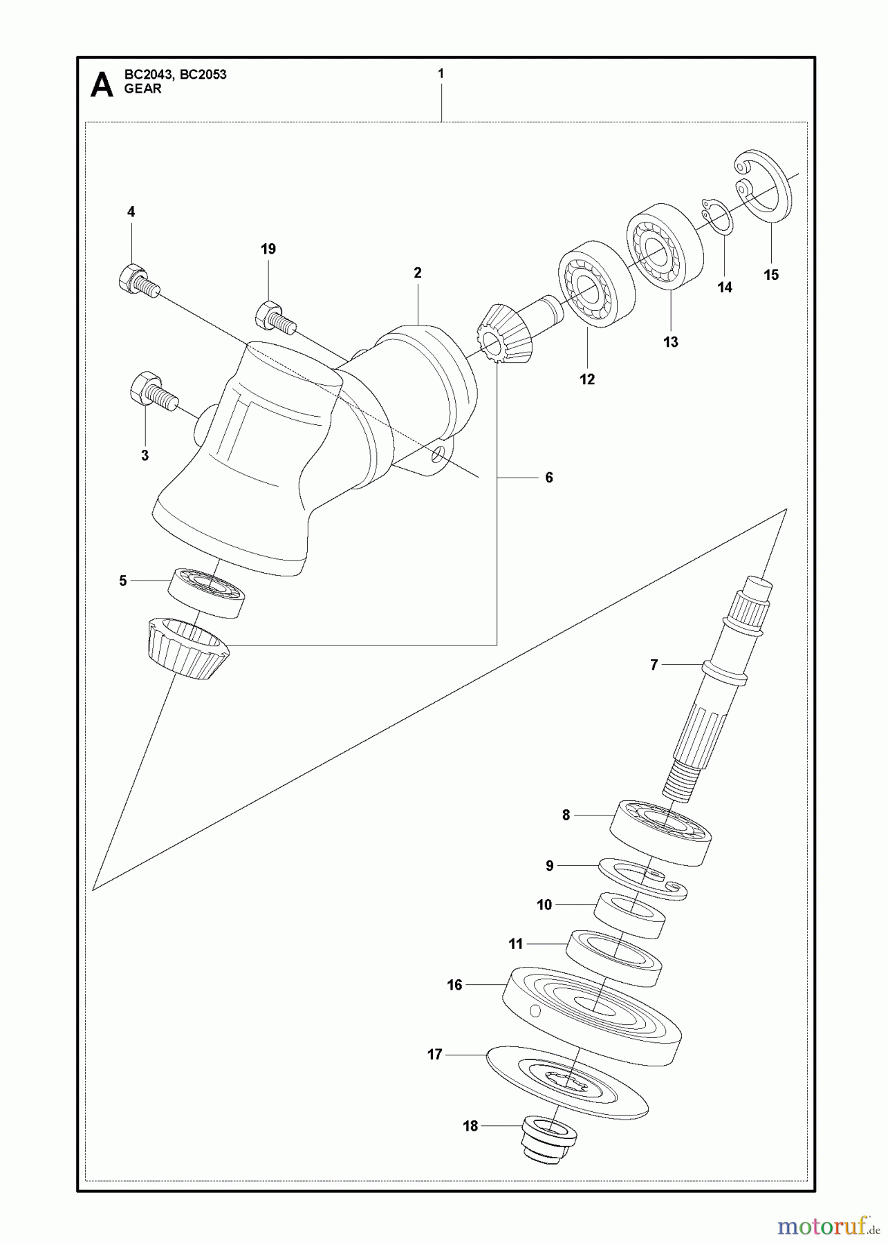 Jonsered Motorsensen, Trimmer BC2043 - Jonsered Brushcutter (2010-01) GEARS