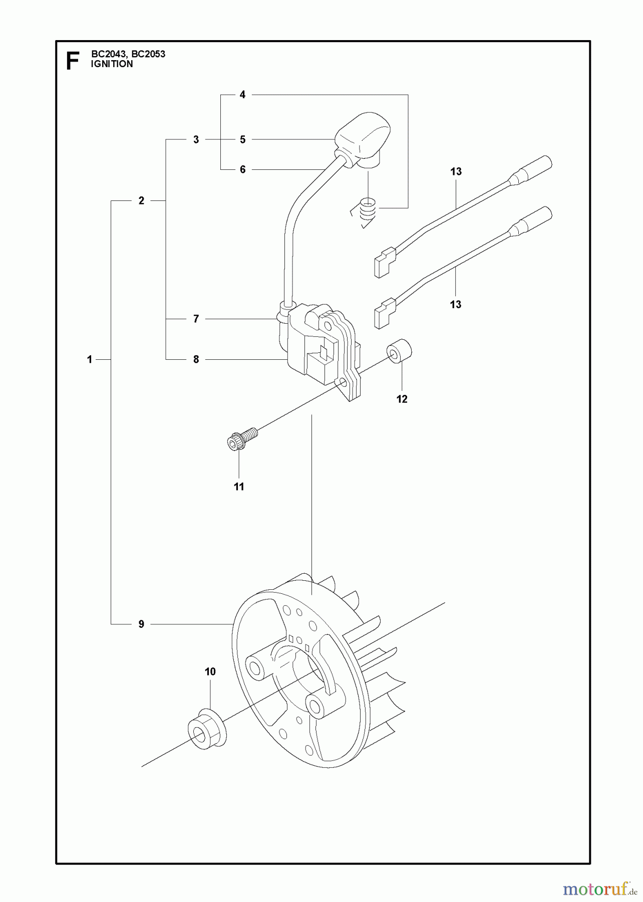 Jonsered Motorsensen, Trimmer BC2043 - Jonsered Brushcutter (2010-01) IGNITION SYSTEM