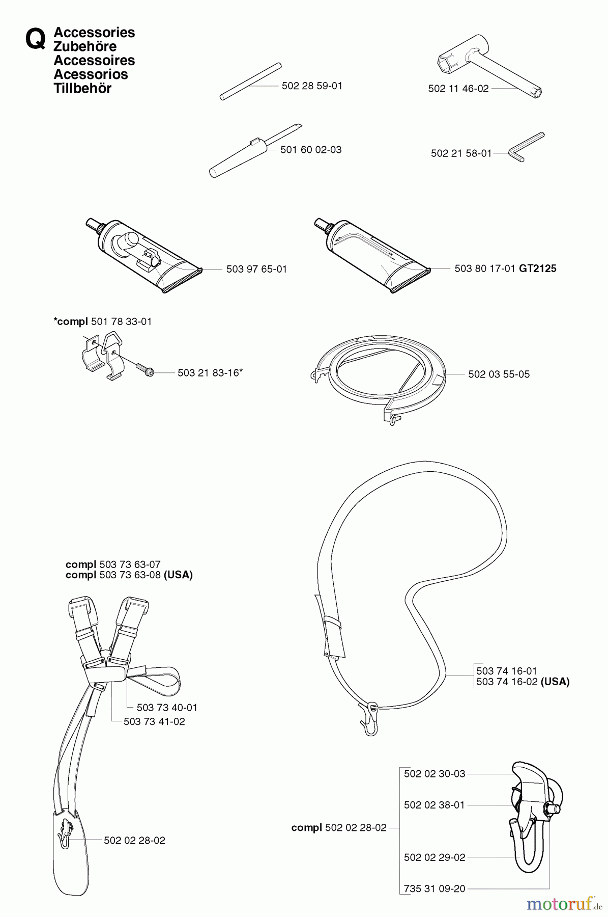 Jonsered Motorsensen, Trimmer GT2125 - Jonsered String/Brush Trimmer (2003-03) ACCESSORIES #2