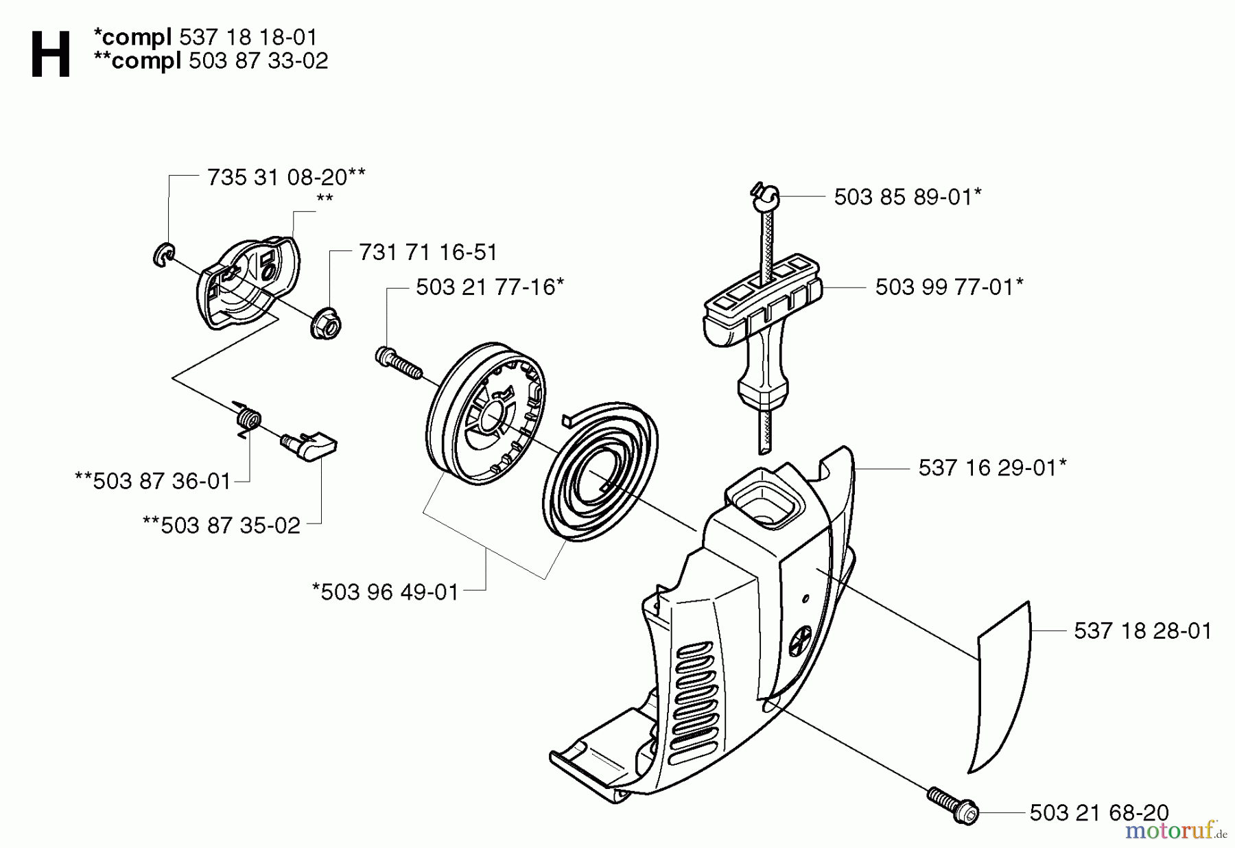 Jonsered Motorsensen, Trimmer GT2125 - Jonsered String/Brush Trimmer (2003-03) STARTER