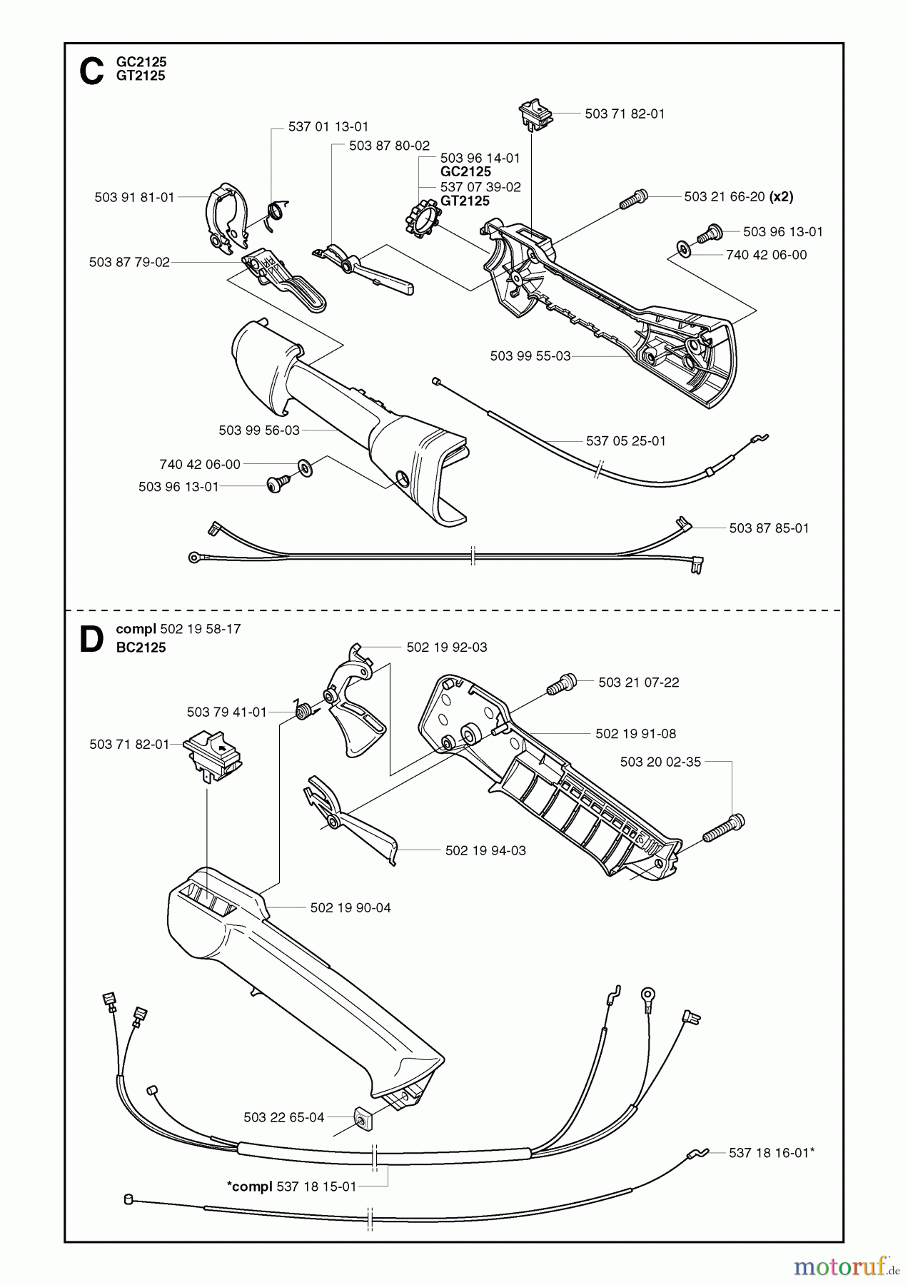Jonsered Motorsensen, Trimmer GT2125 - Jonsered String/Brush Trimmer (2003-03) THROTTLE CONTROLS #2