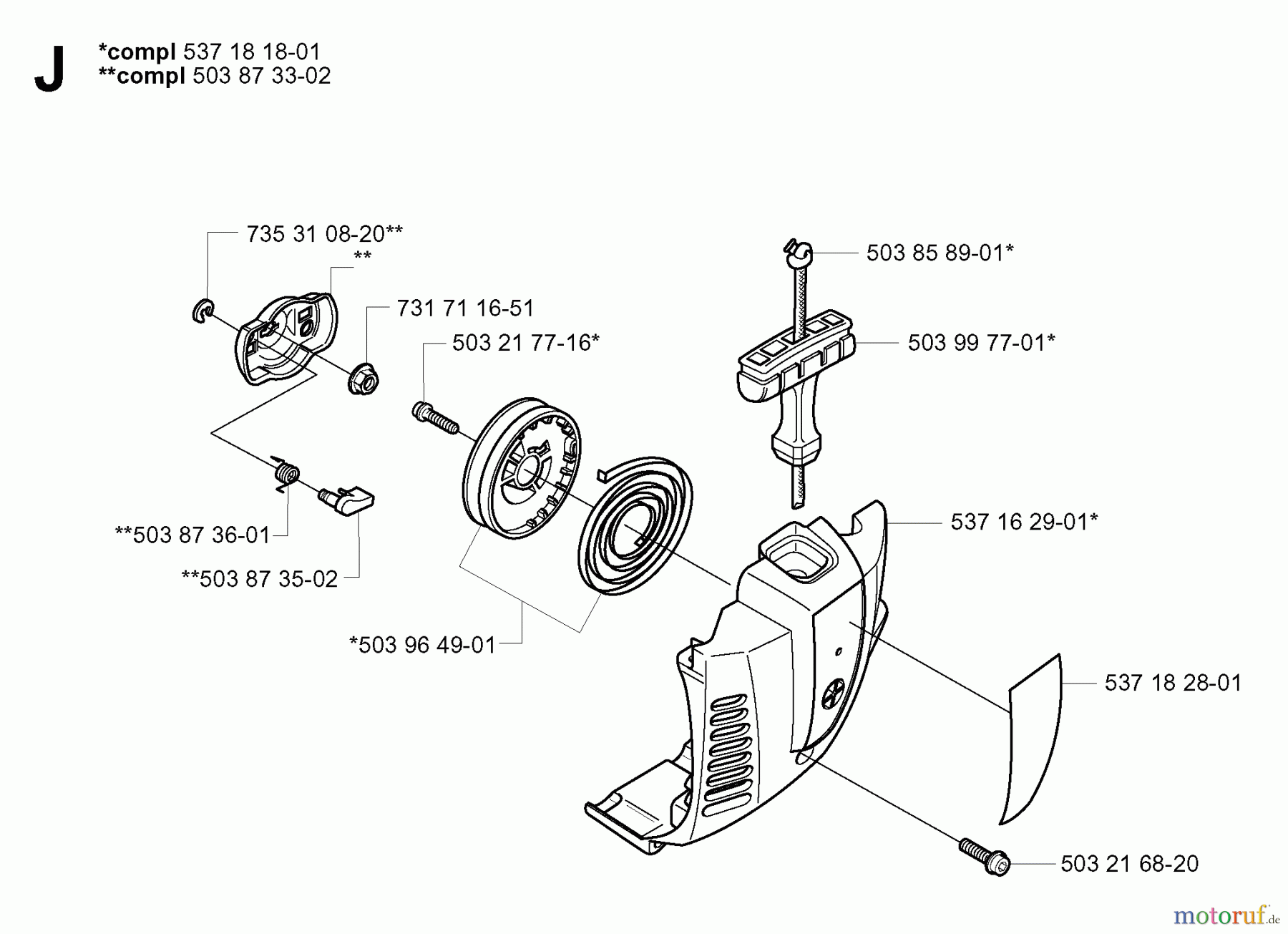 Jonsered Motorsensen, Trimmer GC2125 - Jonsered String/Brush Trimmer (2004-01) STARTER