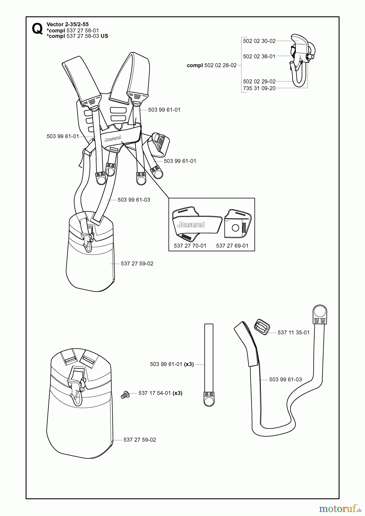 Jonsered Motorsensen, Trimmer GC2125C - Jonsered String/Brush Trimmer (2005-01) HARNESS